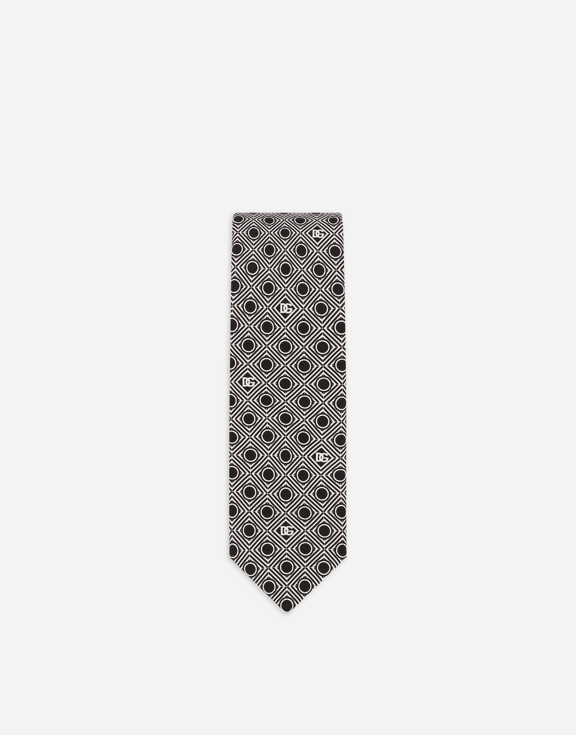  Dolce & Gabbana Dolce & Gabbana Silk Jacquard Tie With Micro-designs And Dg Logo - Man Ties And Pocket Squares Print Onesize 