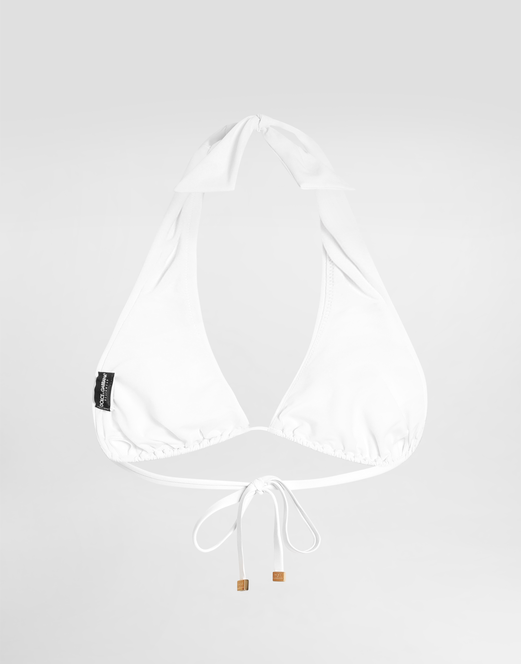 Dolce & Gabbana Halterneck Triangle Bikini Top In ホワイト