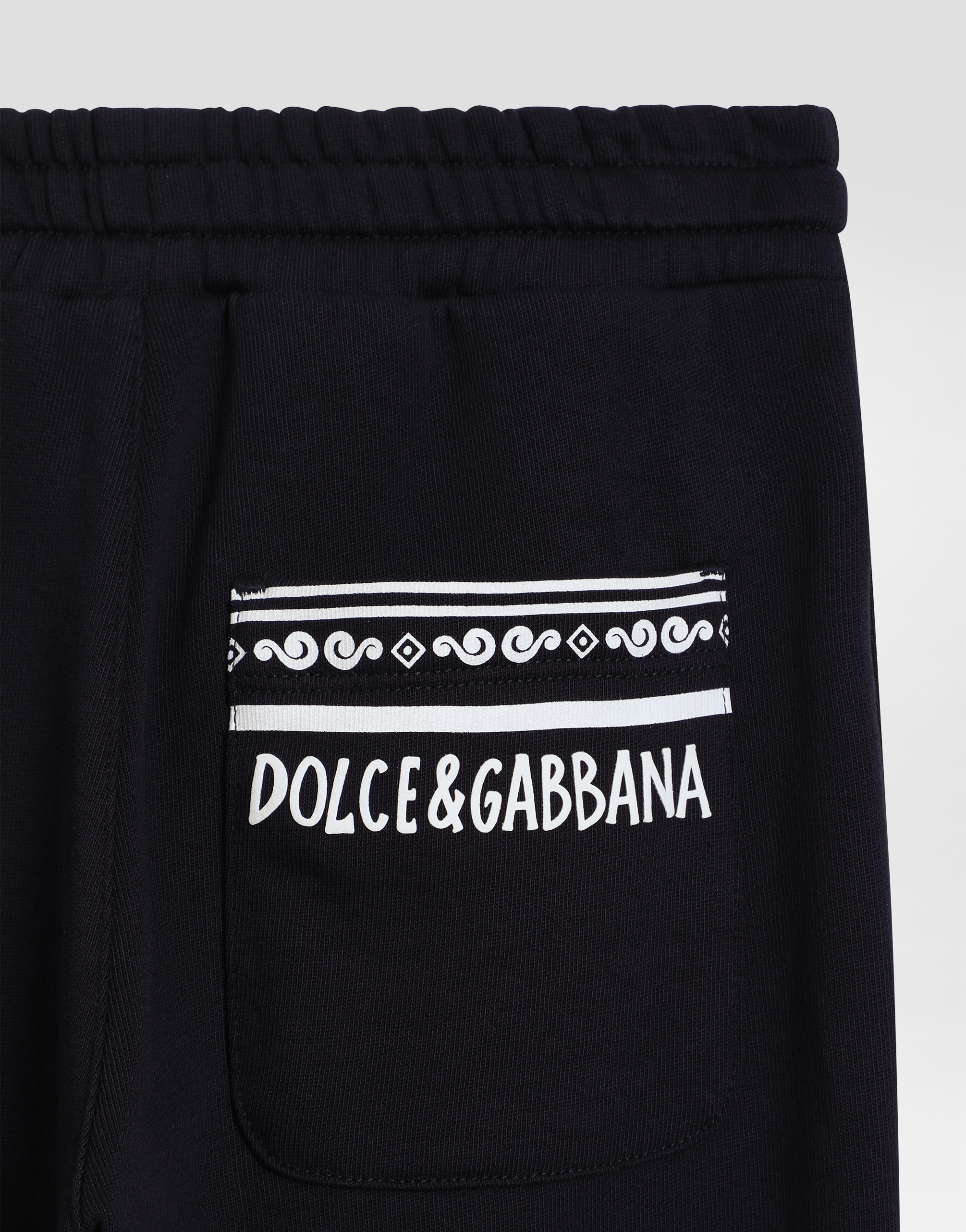 Dolce & Gabbana Fleece Jogging Pants With Dg Logo In Blue