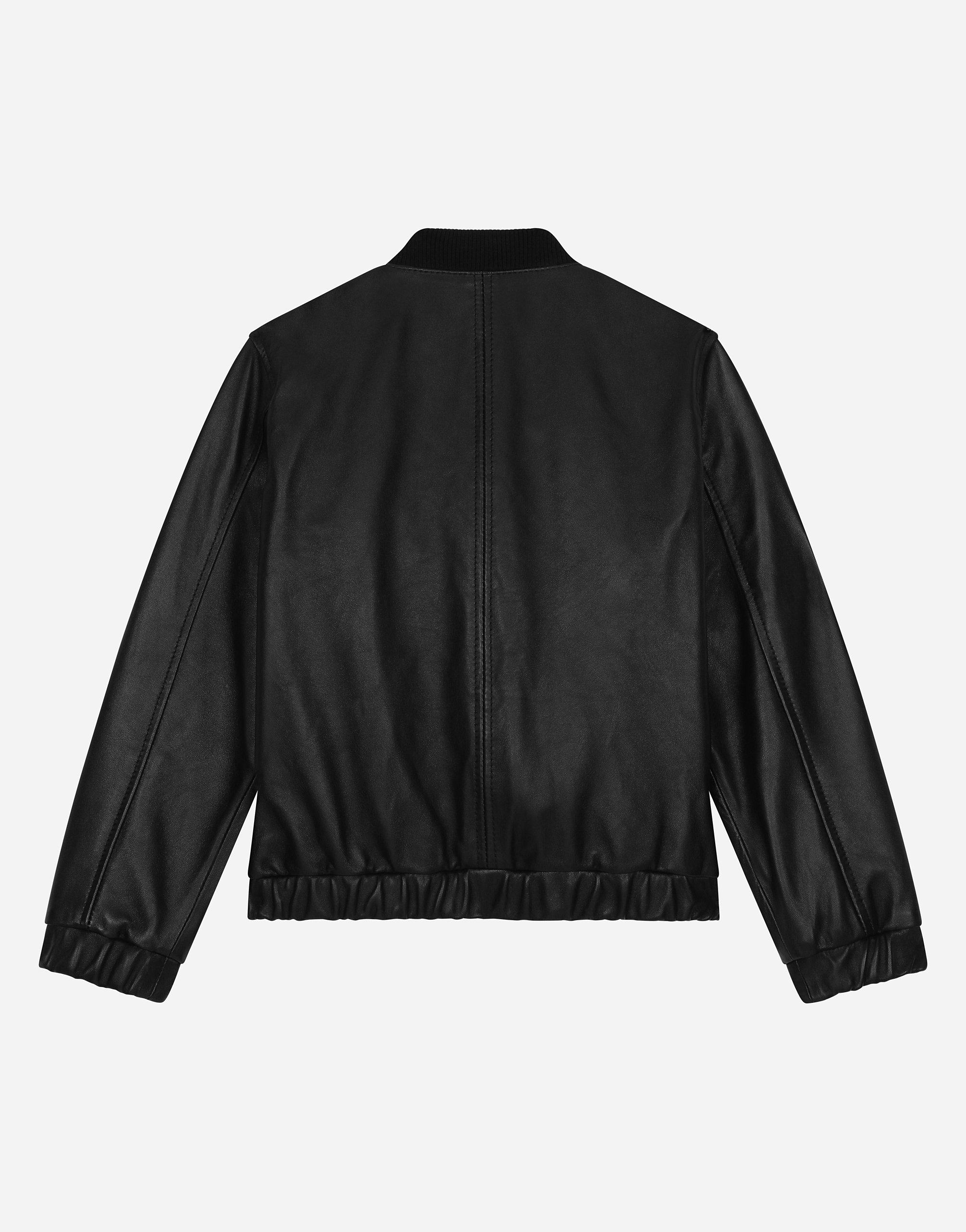 Dolce & Gabbana Bomberjacke Aus Nappaleder Mit Logoplakette - Mann Mäntel Und Jacken Schwarz 3 Years 