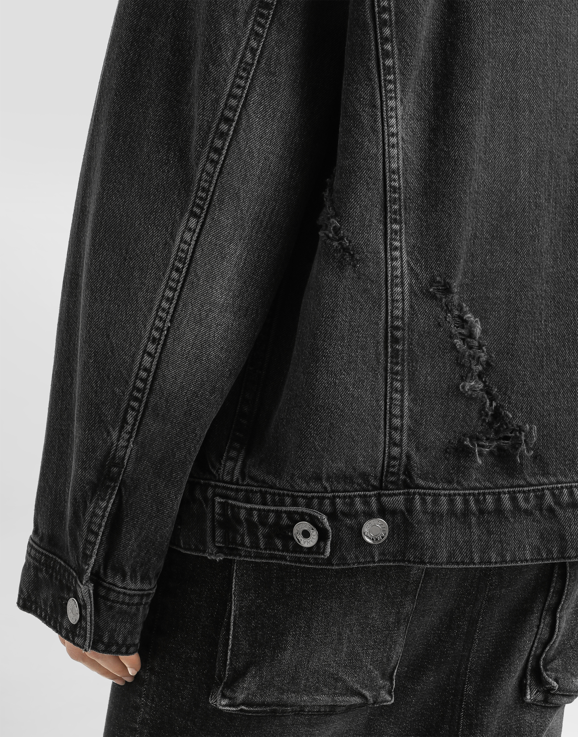 Dolce & Gabbana Buttoned Denim Jacket In Black