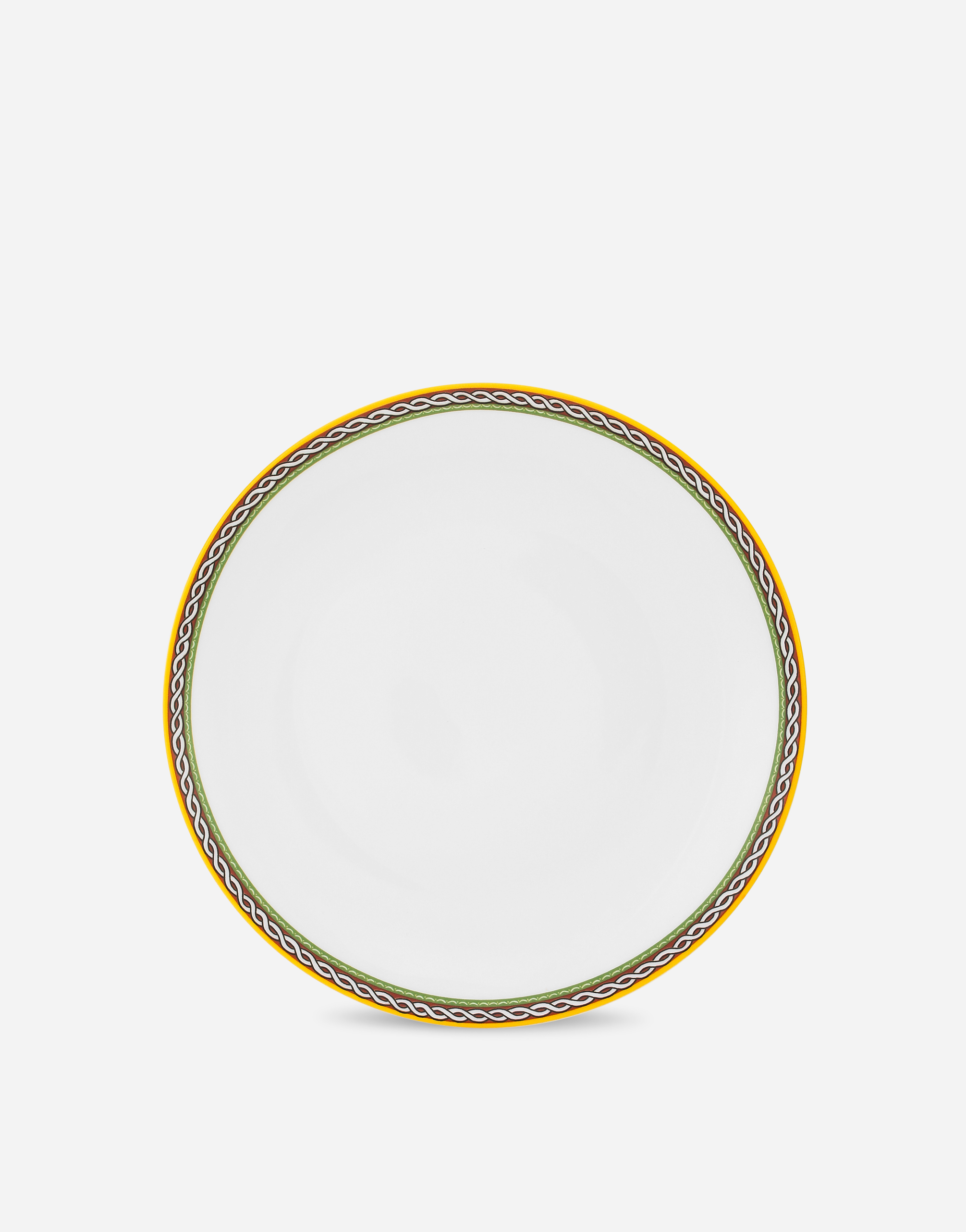 Dolce & Gabbana Set 2 Porcelain Dinner Plates In Multicolor