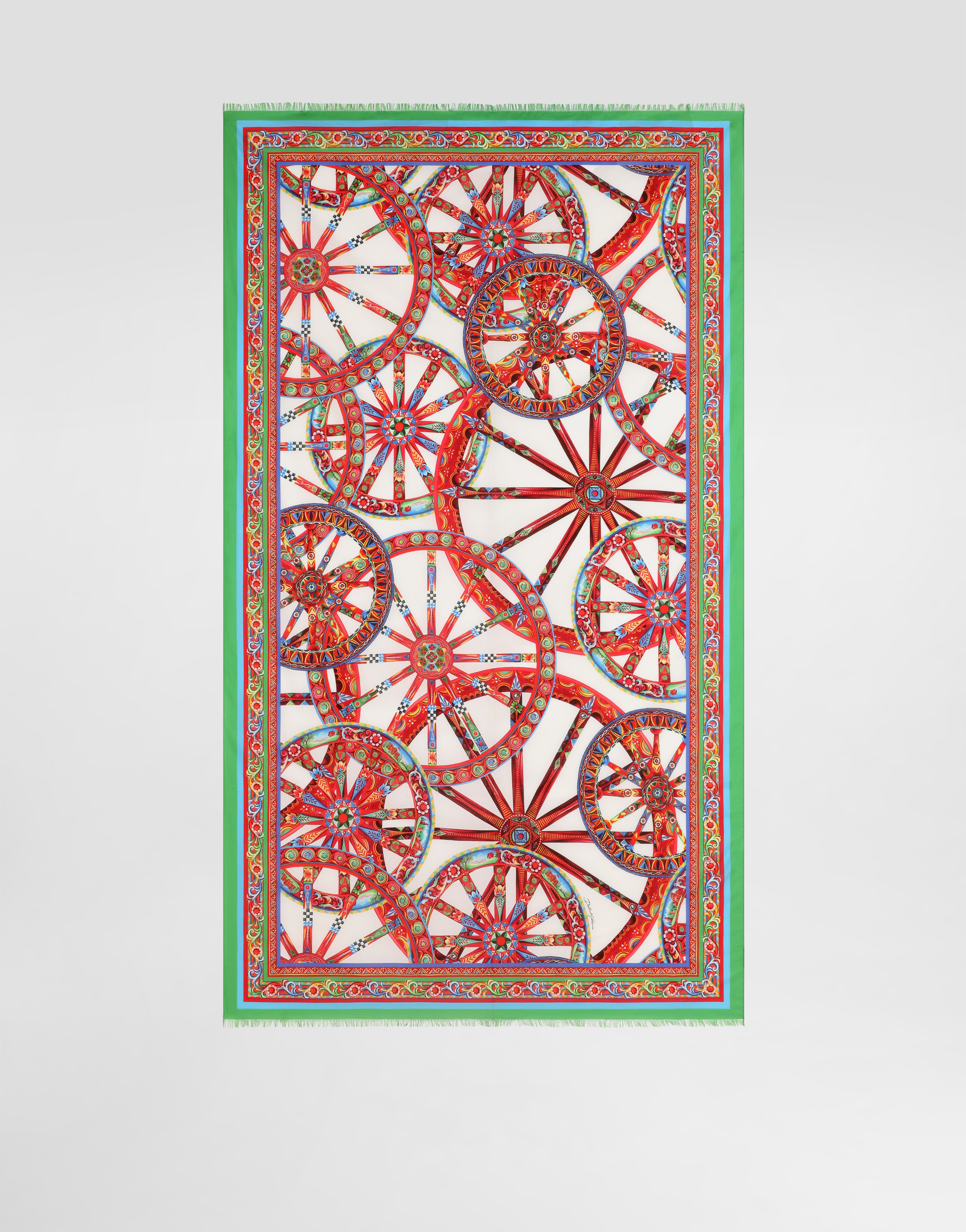 Carretto-print cotton sarong in Multicolor for Women | Dolce&Gabbana®