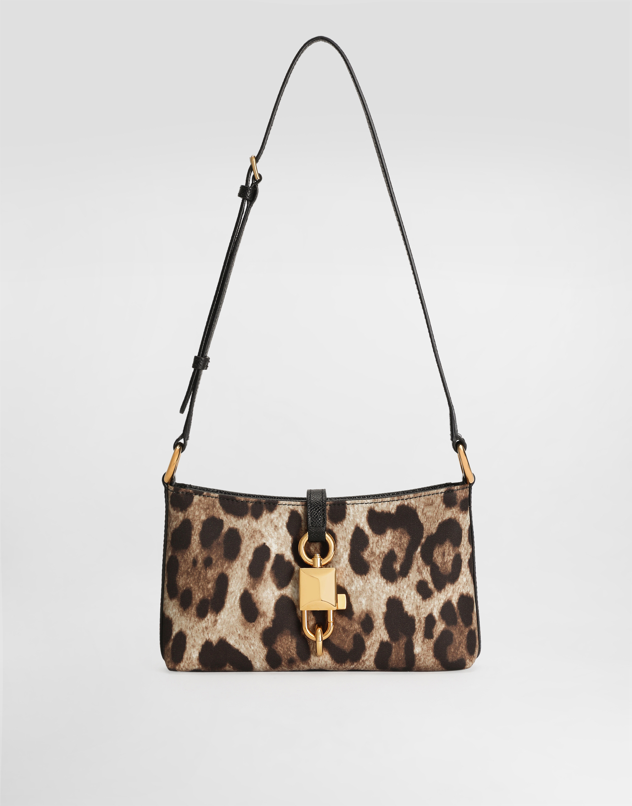 Dolce & Gabbana Leopard Print Lock Small Shoulder Bag In Animal Print