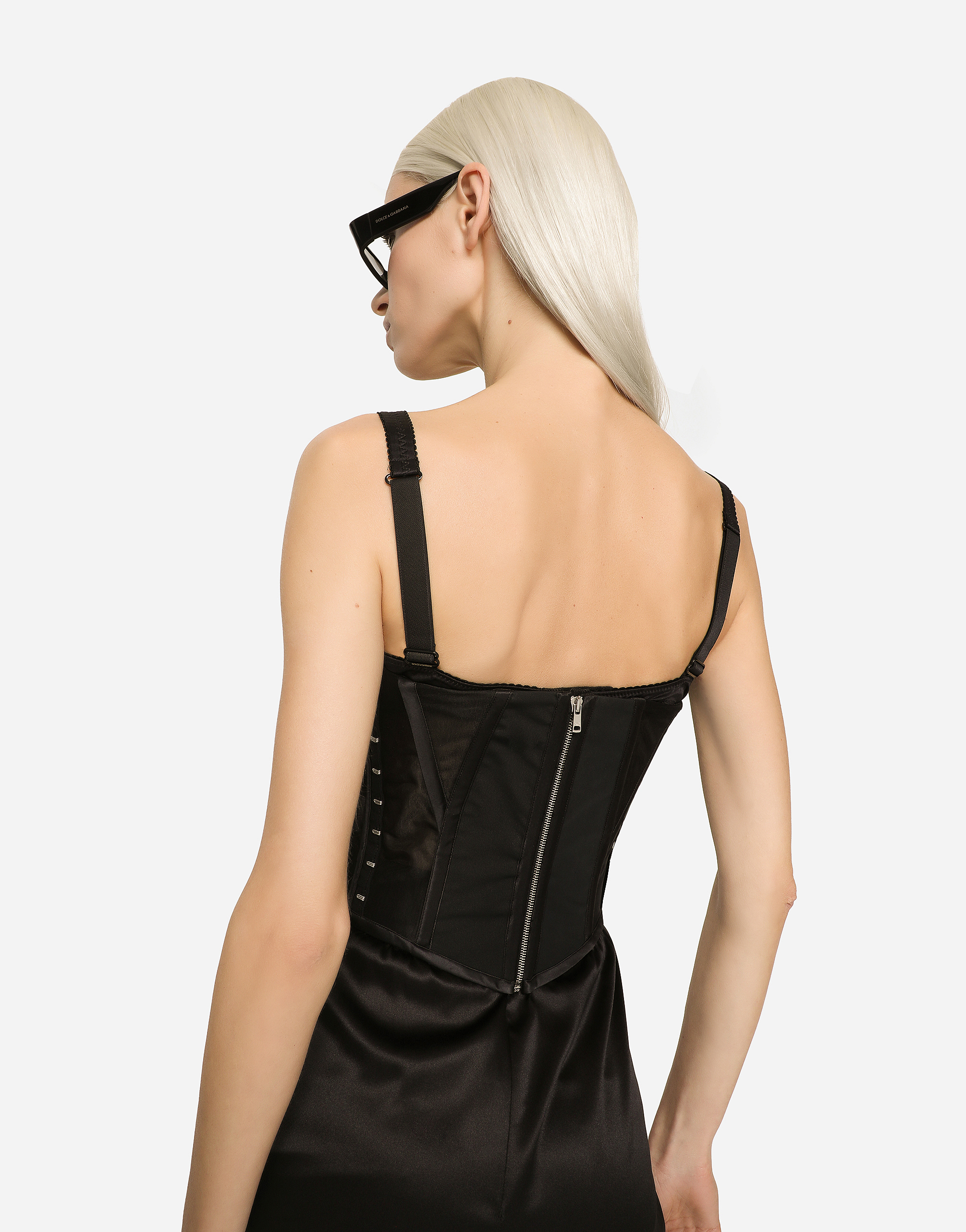 Shop Dolce & Gabbana Marquisette Corset Belt In Black