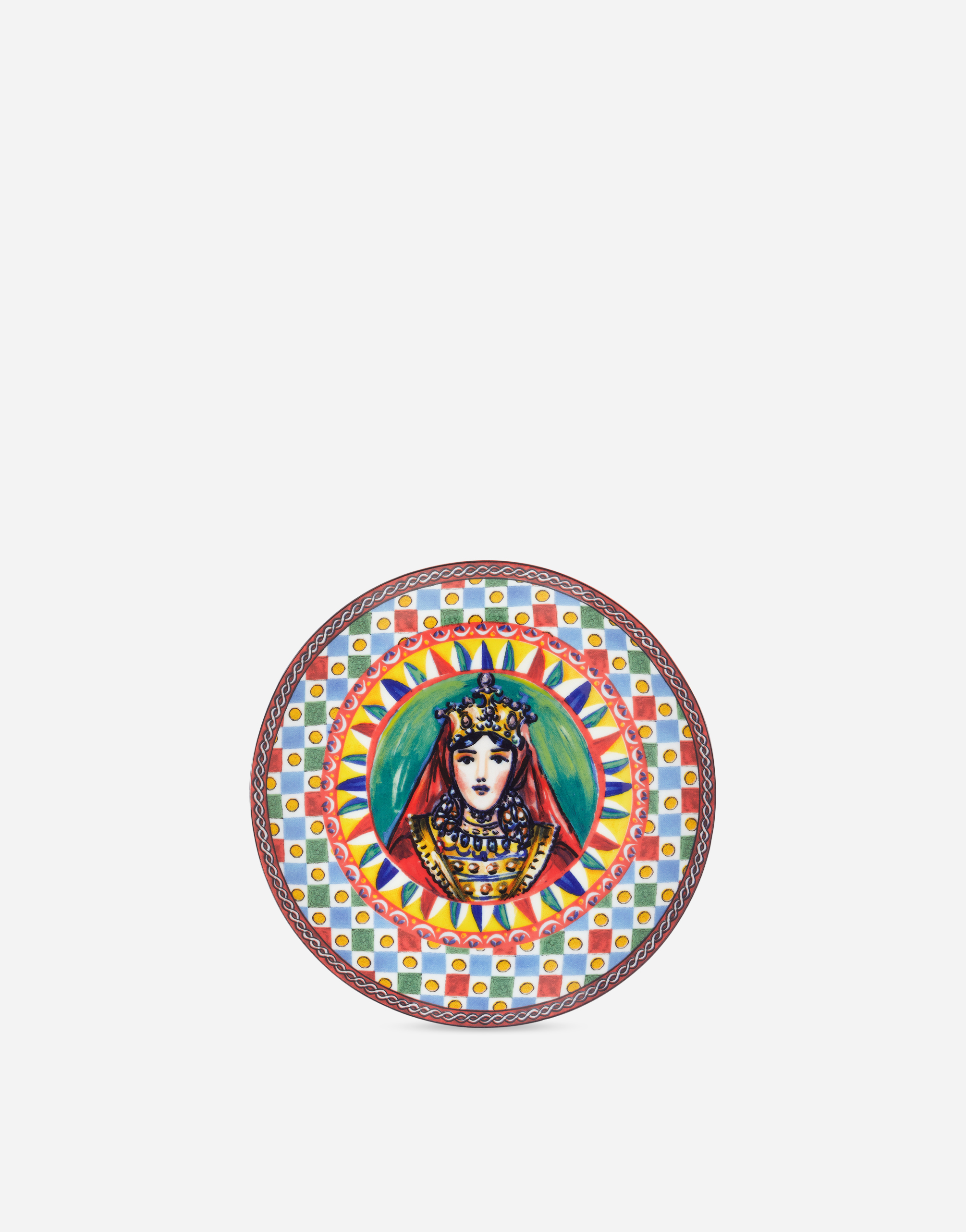 Dolce & Gabbana Set 2 Porcelain Bread Plates In Multicolor