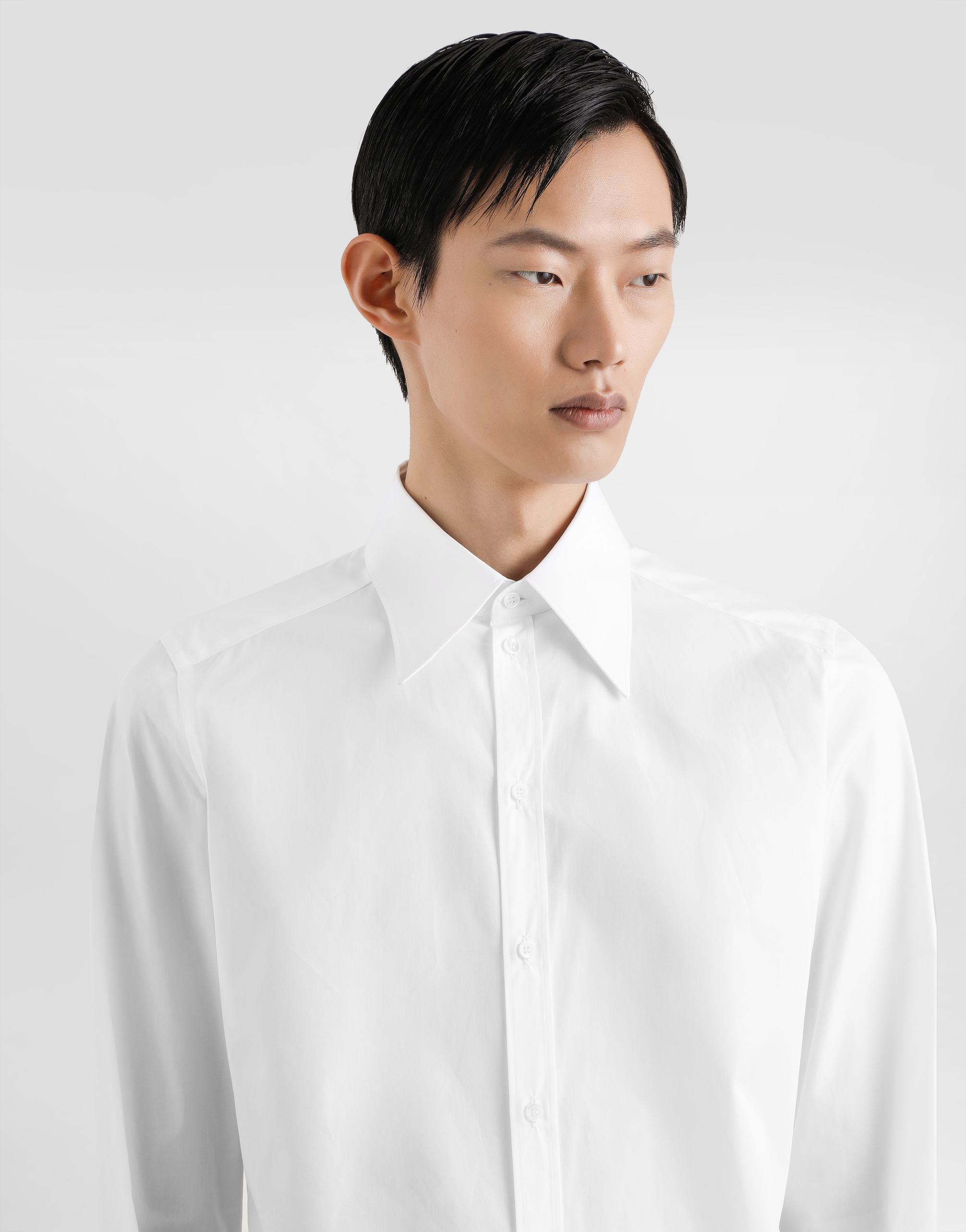 Dolce & Gabbana White Regular Solid Shirt In White