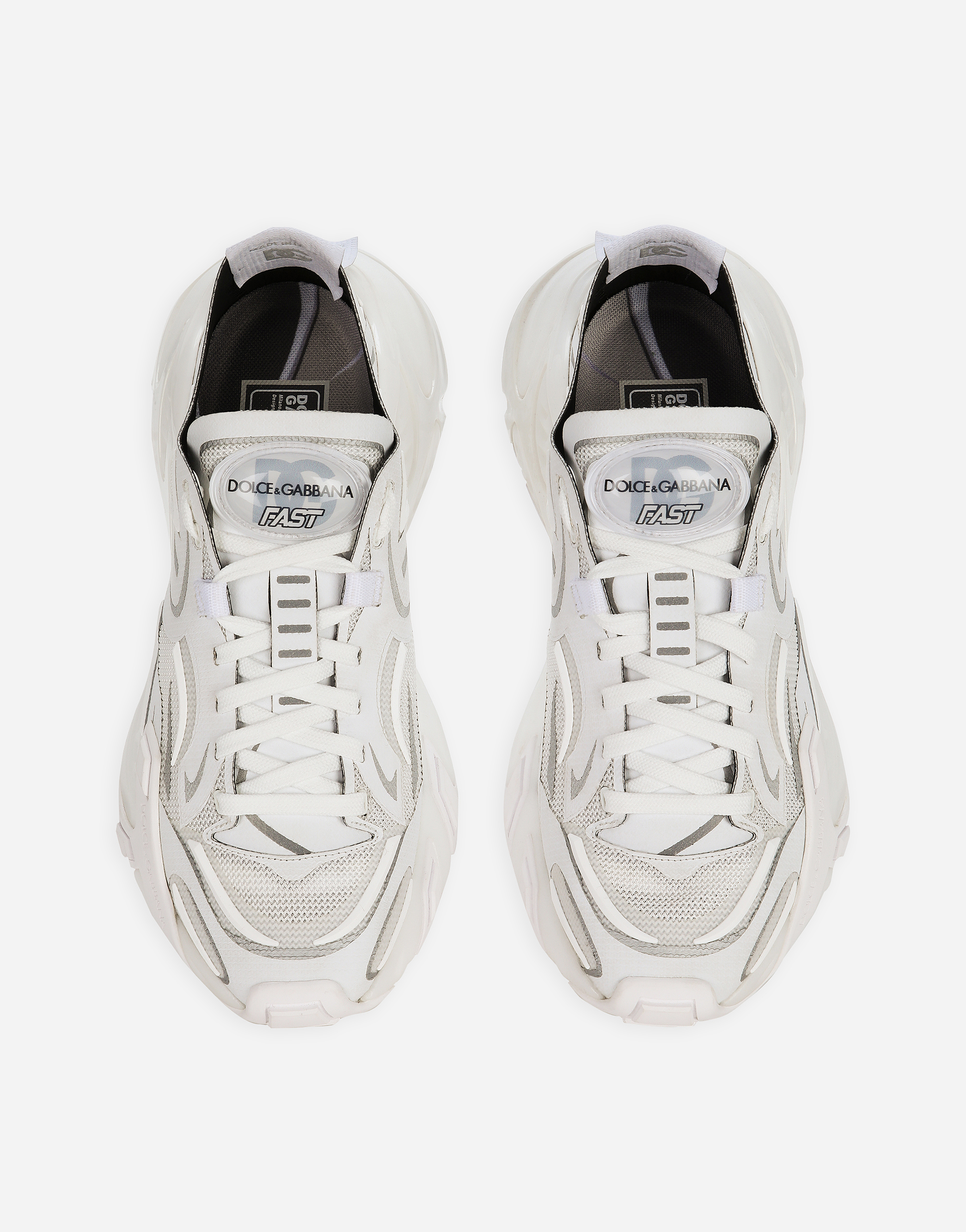 Shop Dolce & Gabbana Technical Fabric Fast Sneakers In White