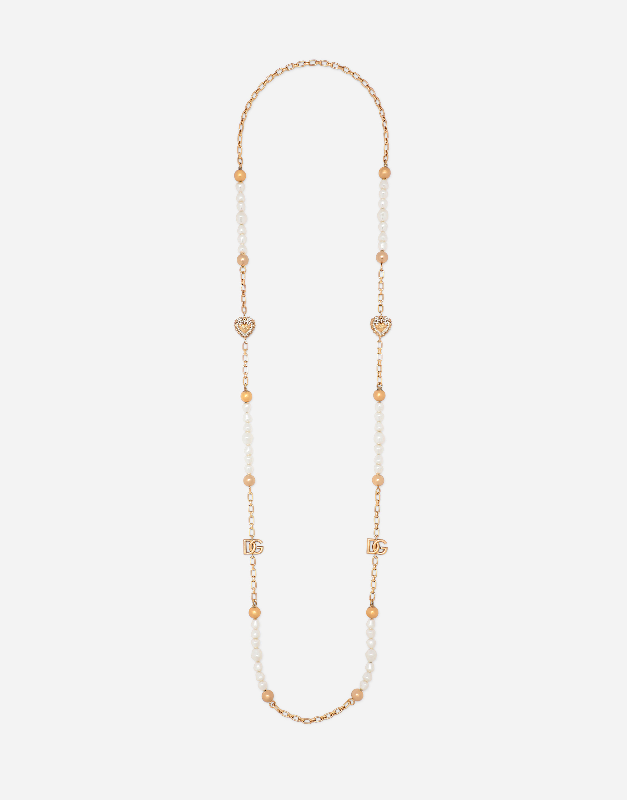 Dolce & Gabbana ソトワールネックレス DGロゴパール＆ハート