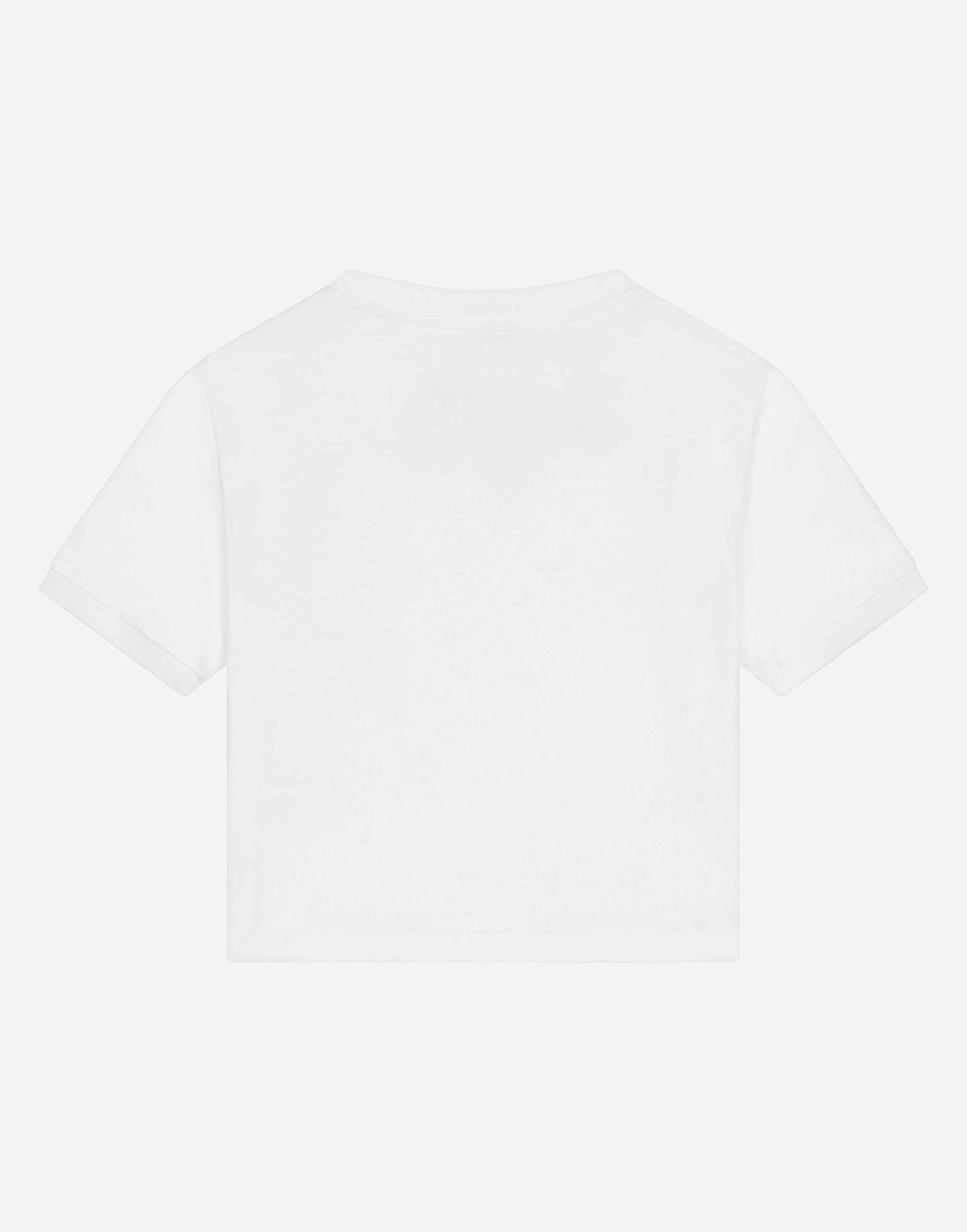 Dolce & Gabbana Short-sleeved Jersey T-shirt With Dg Logo In White