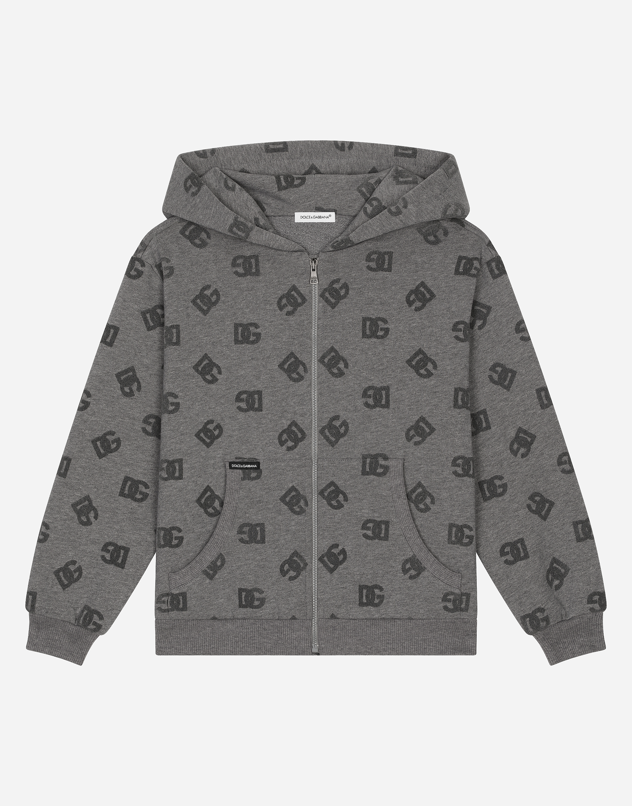 Dolce & Gabbana Cappuccio Con Zip In Gris