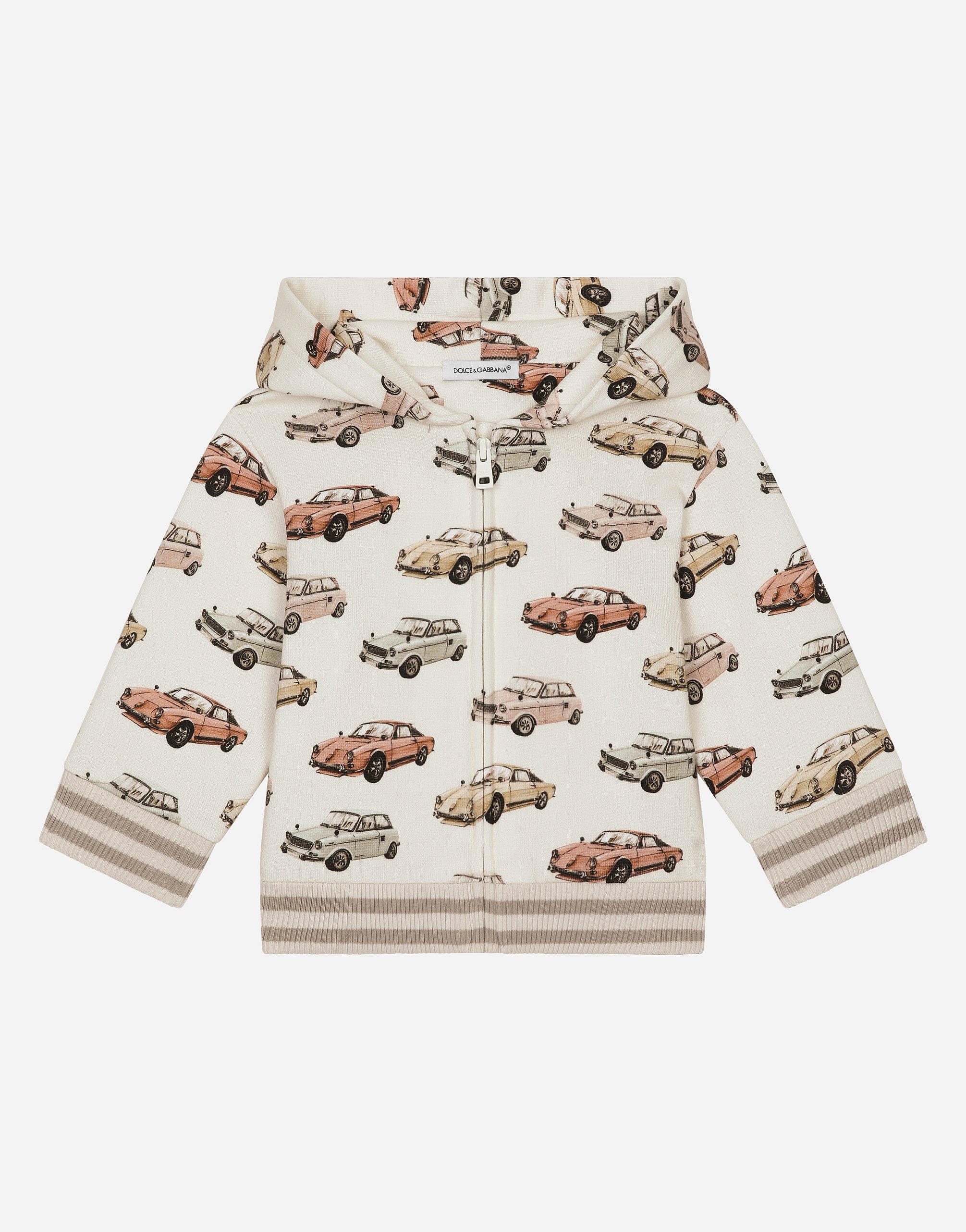 Jersey hoodie with print