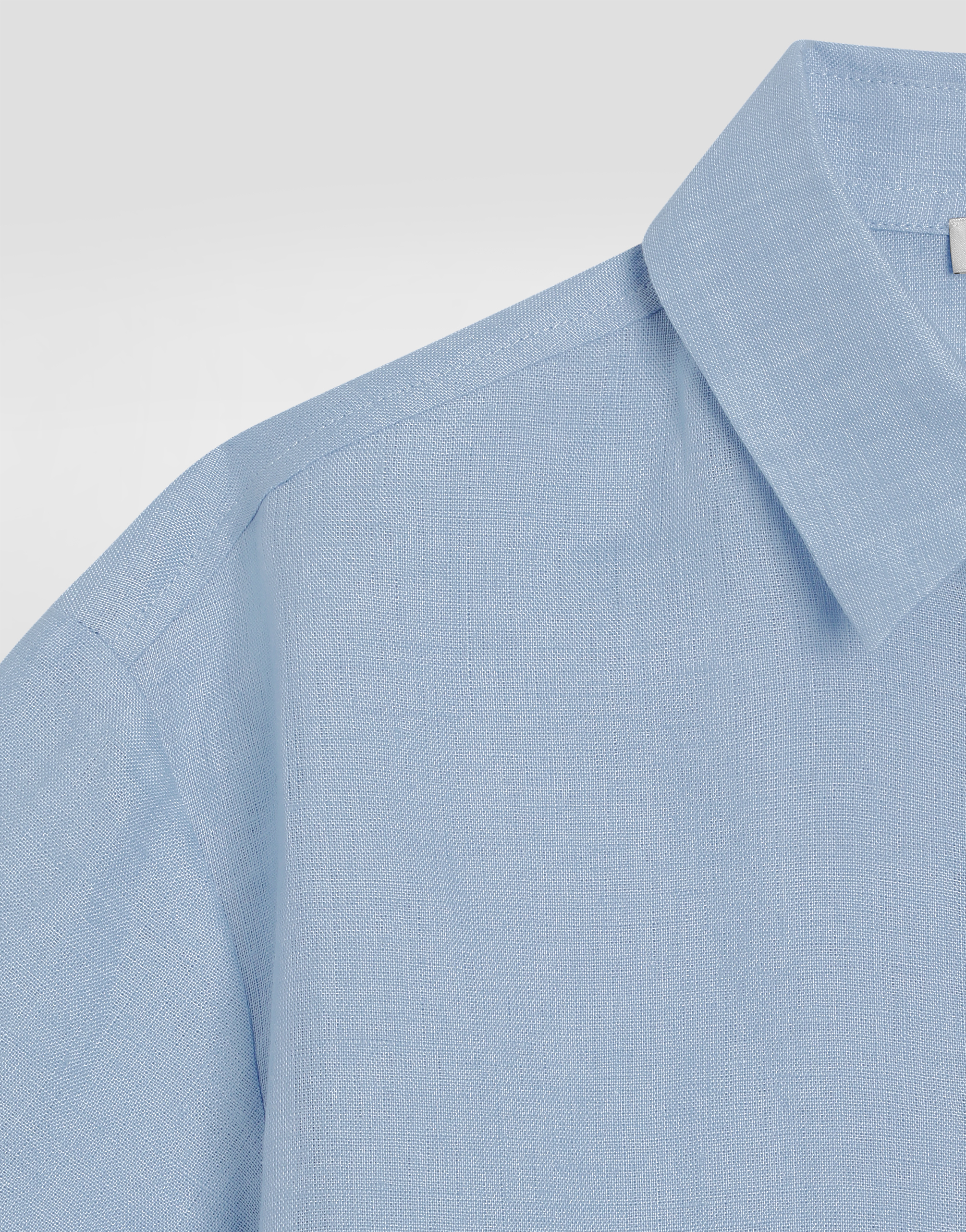 Short-sleeved linen canvas shirt