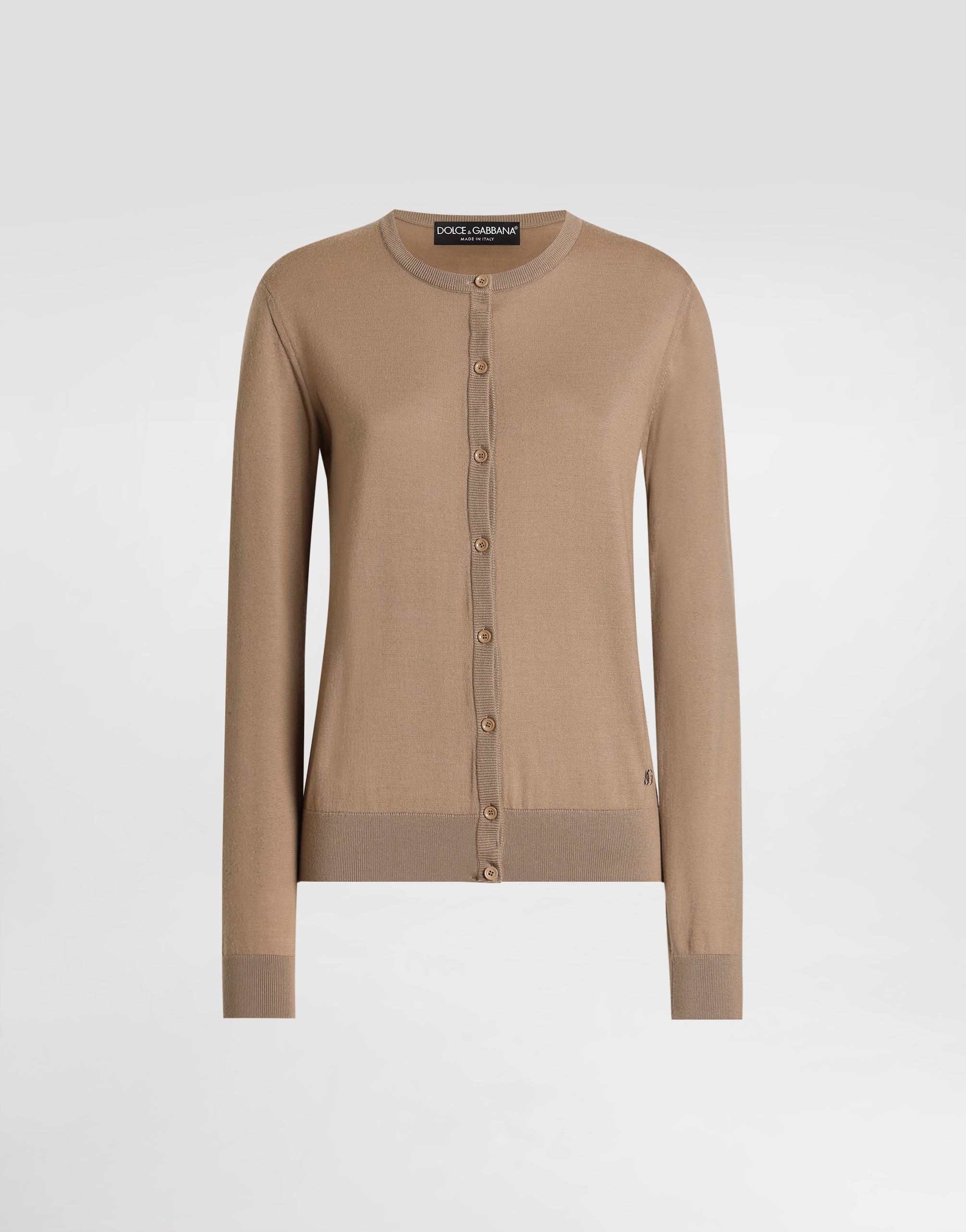 Dolce & Gabbana Cashmere Cardigan In Sand
