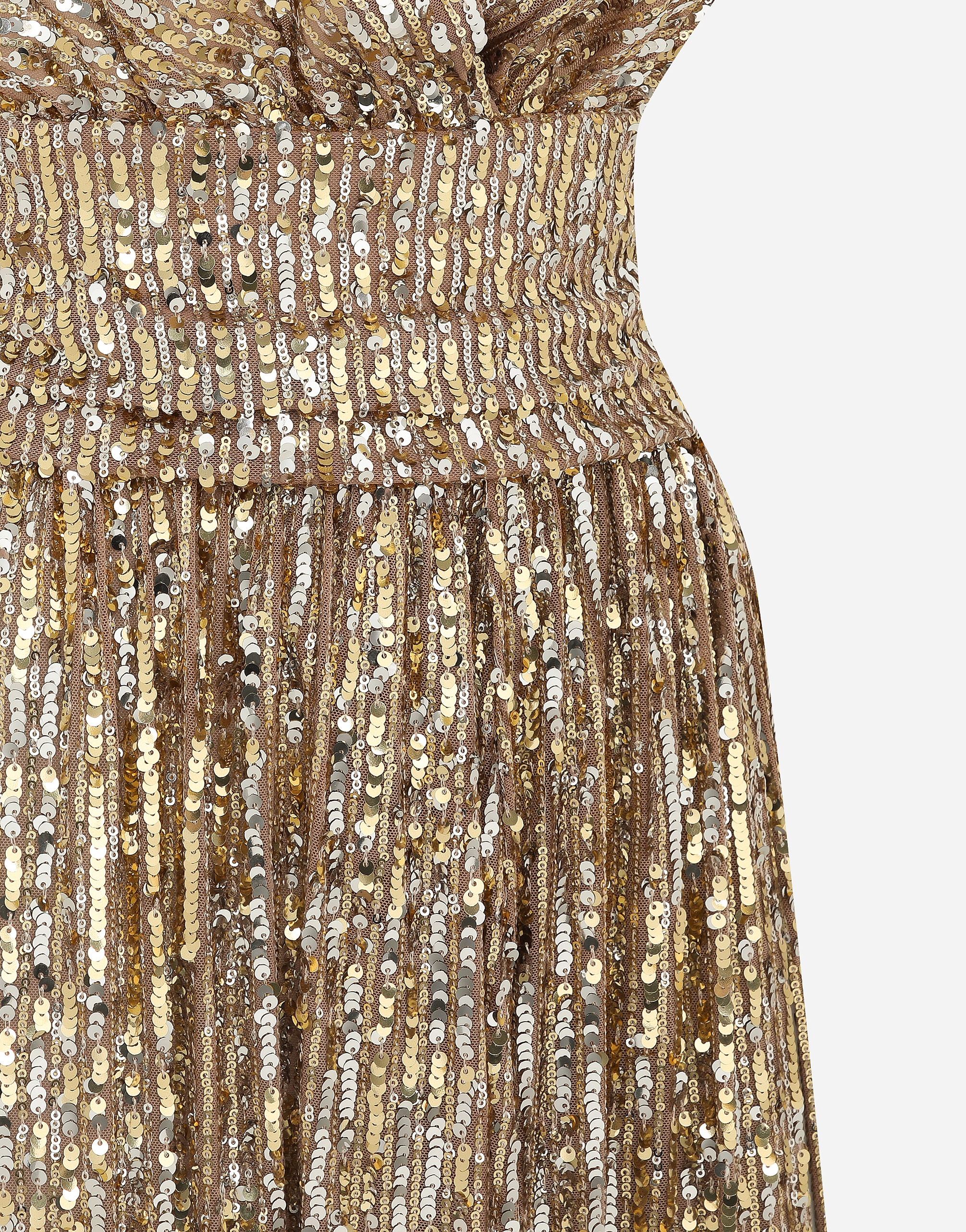 Dolce & Gabbana Sequin-detail Maxi Dress In Gold