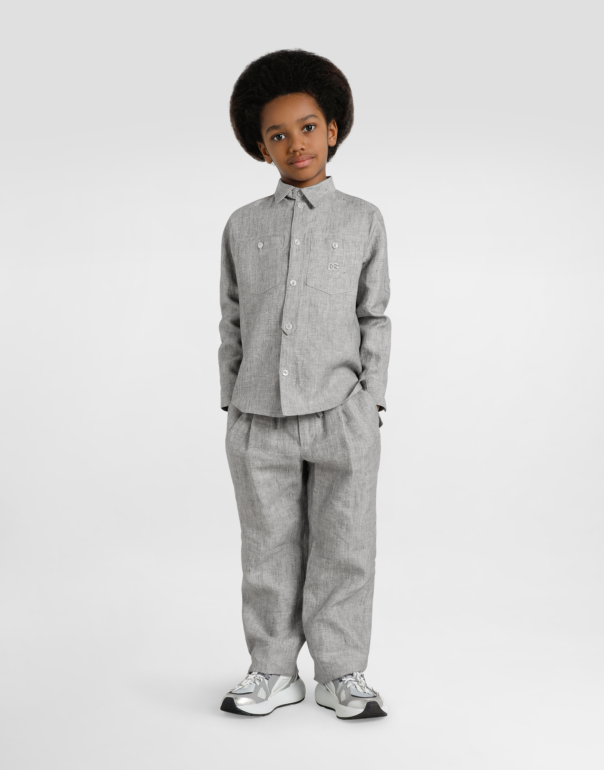 Dolce & Gabbana Washed Linen Canvas Shirt