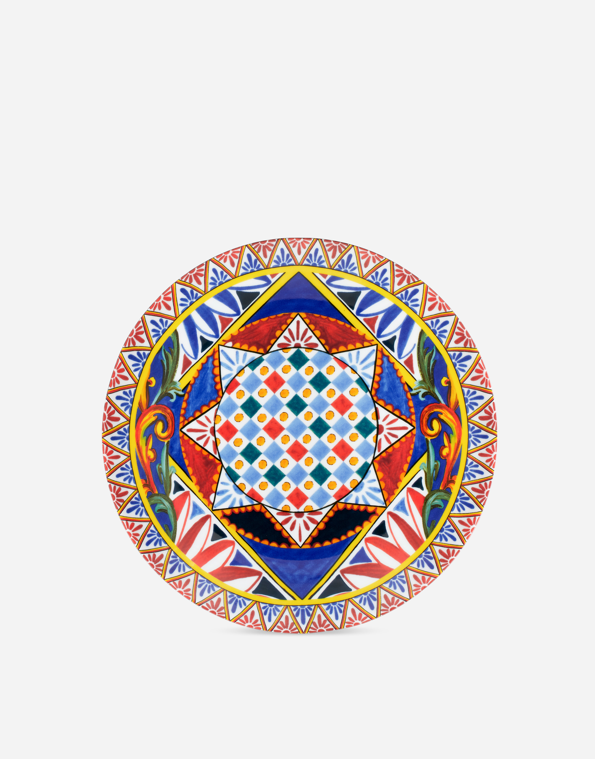 Shop Dolce & Gabbana Set 2 Porcelain Dinner Plates In Multicolor