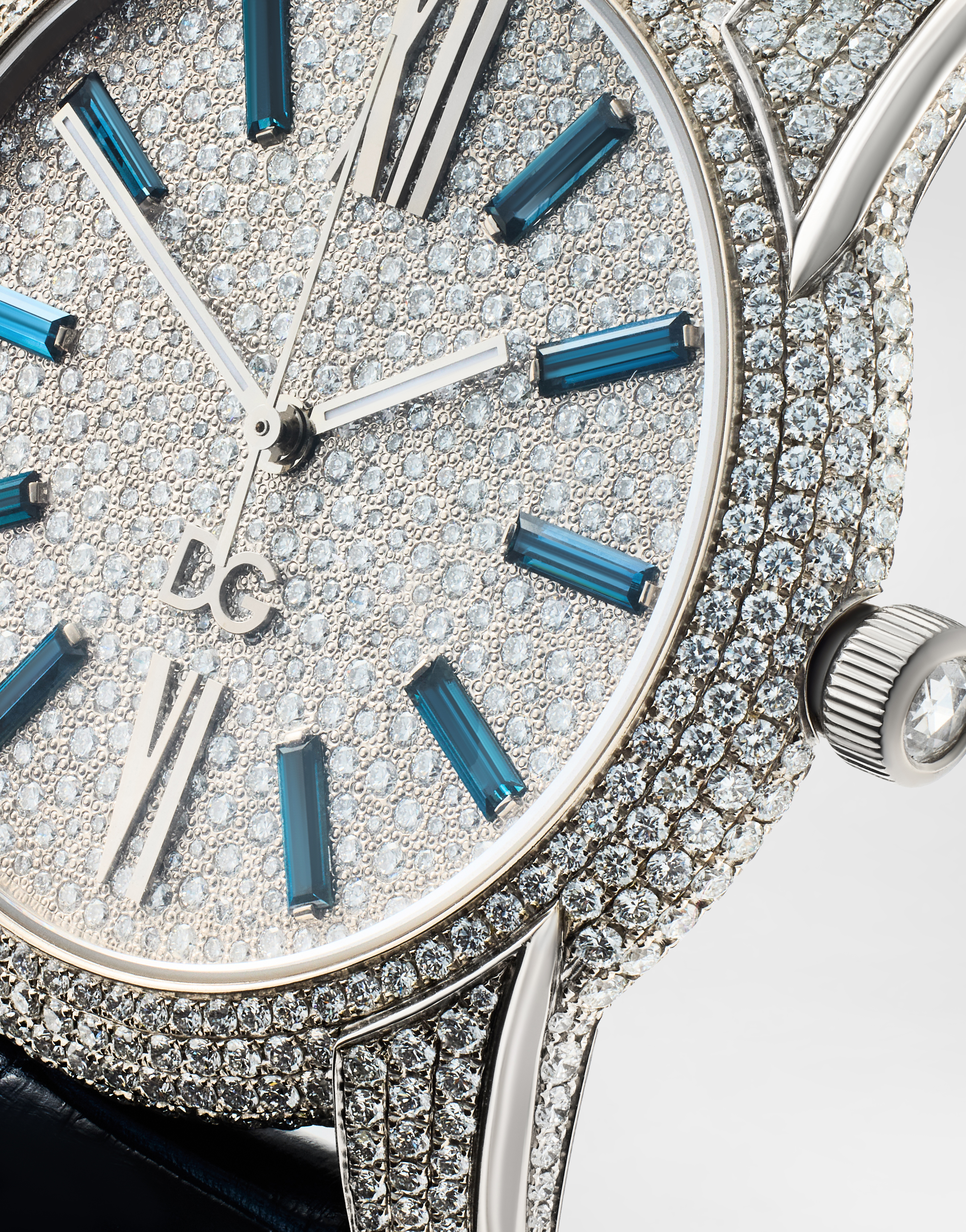  Dolce & Gabbana Special Pieces White Gold Watch With Diamond Pavé - Mann Uhren Blau / Weissgold Onesize 