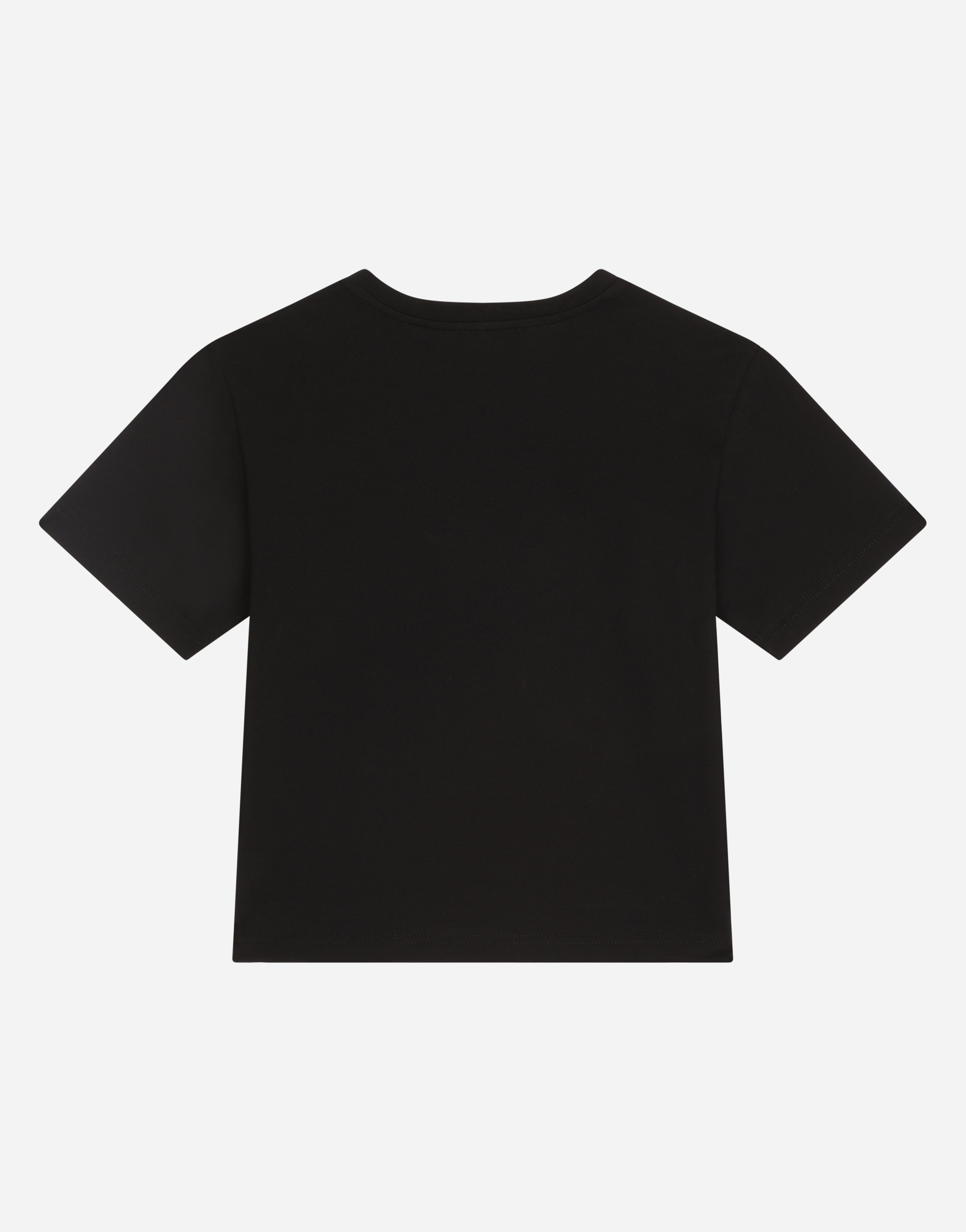 Dolce & Gabbana Jersey Round-neck T-shirt With Dg Milano Embroidery In Black