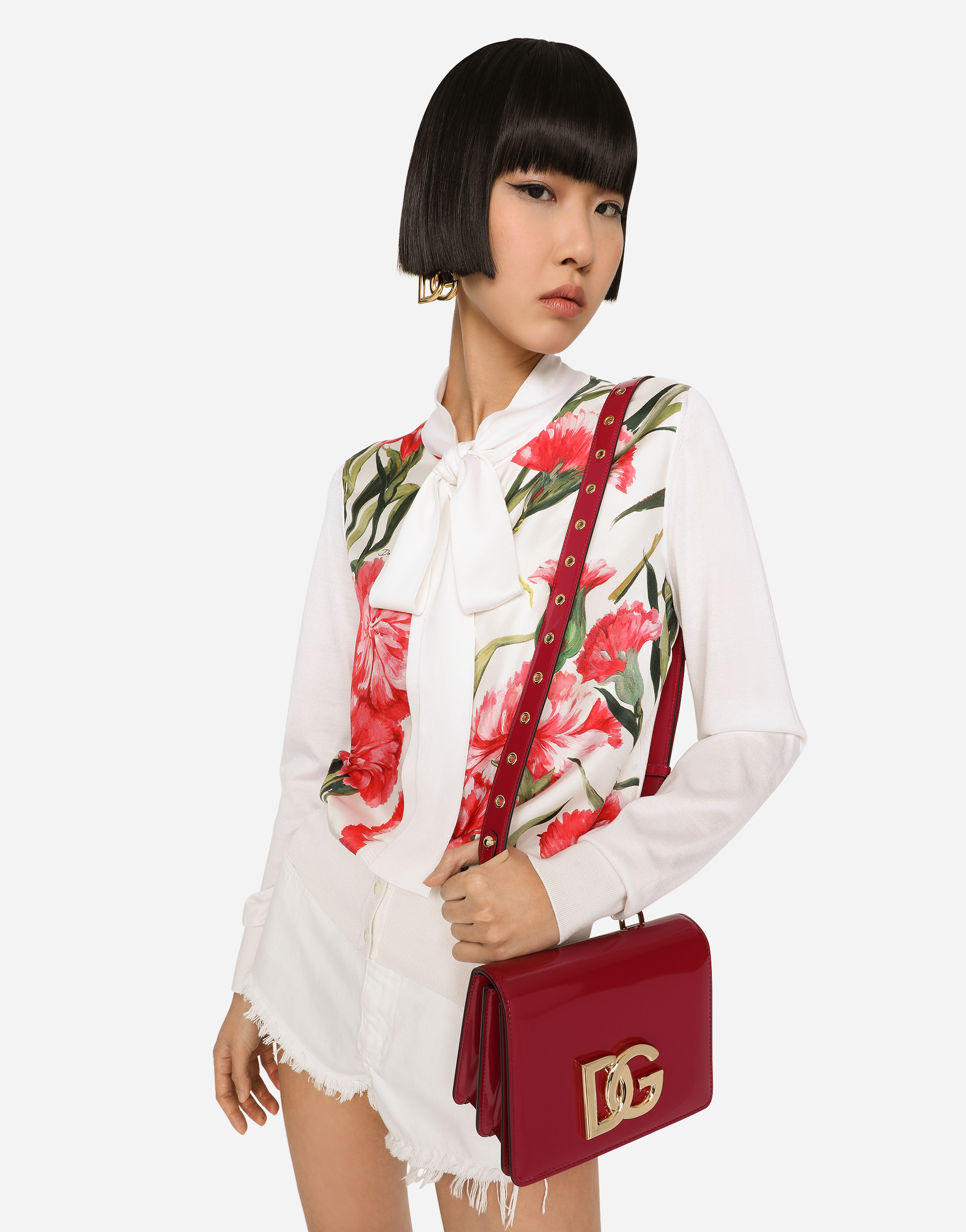 DOLCE & GABBANA POLISHED CALFSKIN 3.5 CROSSBODY BAG