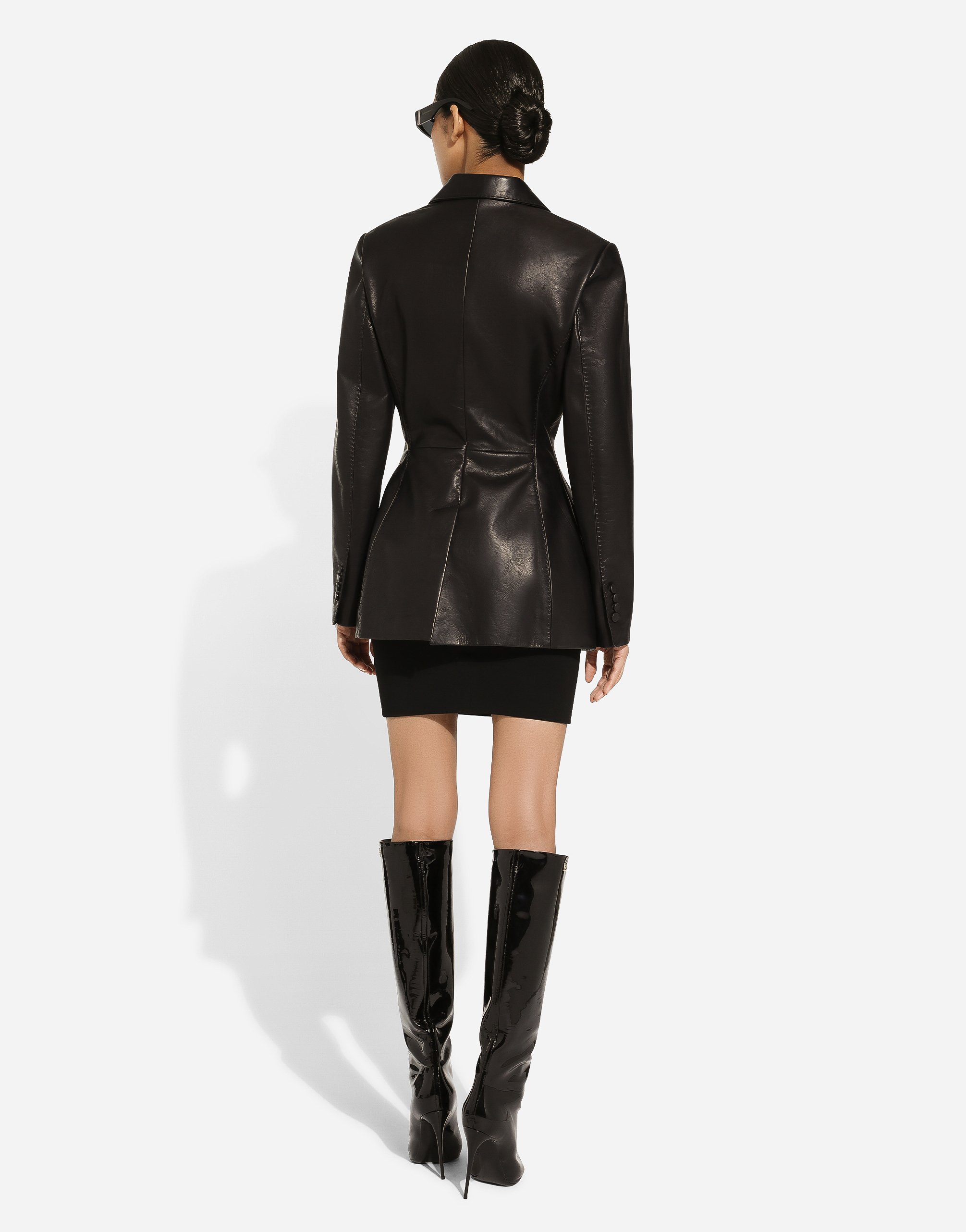 Dolce & Gabbana Calfskin Turlington Jacket In Black