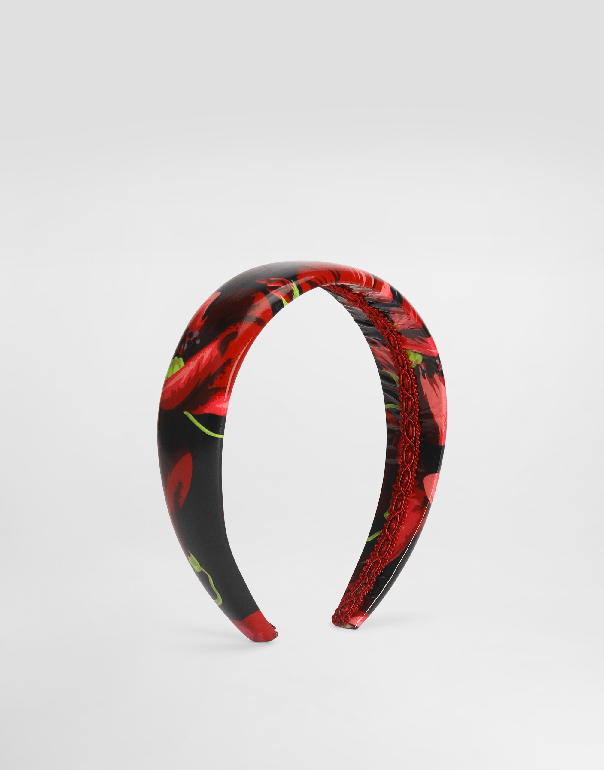 Poppy-print poplin headband in Multicolor for Women