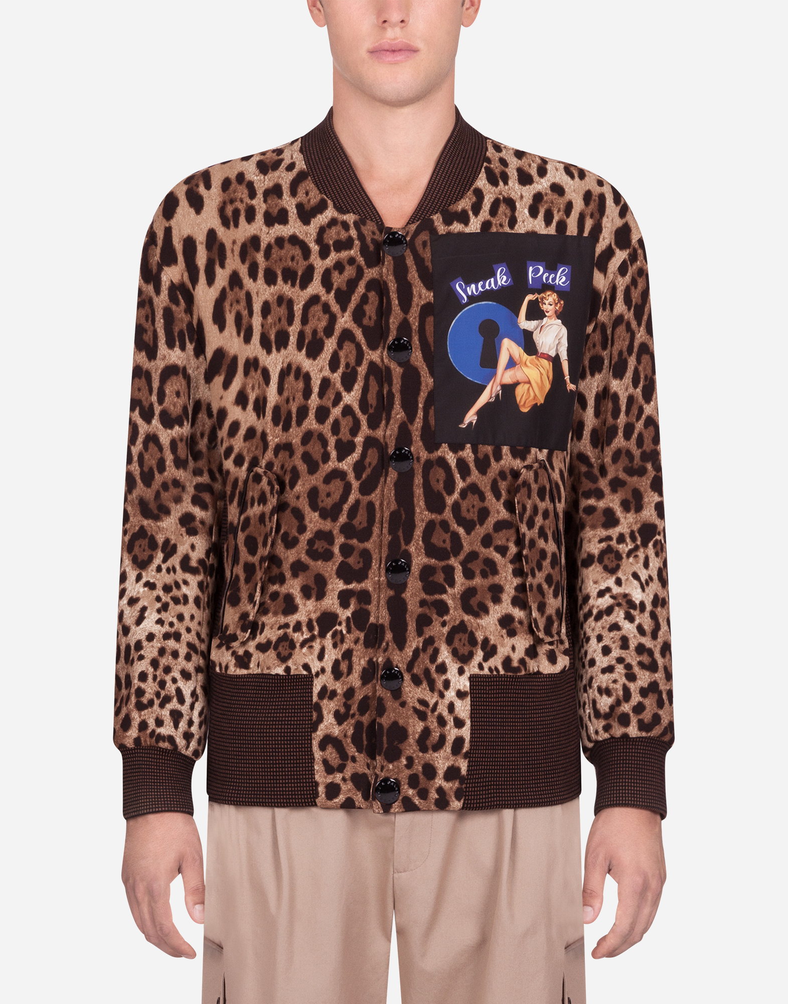 【新品】DOLCE&GABBANA レオパード ファーストロベリーボタン コート DOLCE&GABBANA✨ジャケットコート レオパード 刻印ボタン 金具 L