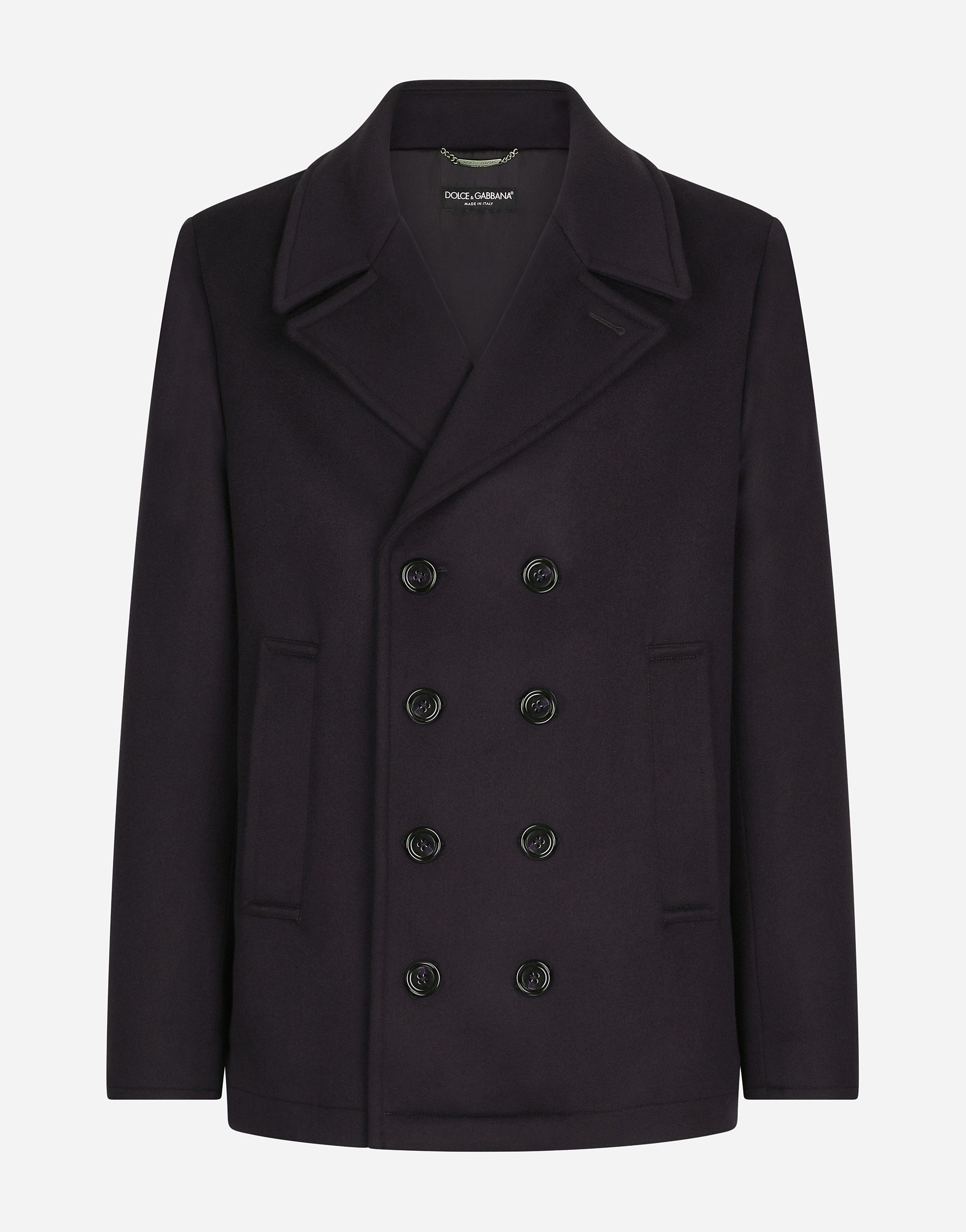 Dolce & Gabbana Cashmere Pea Coat - Man Coats And Jackets Blue