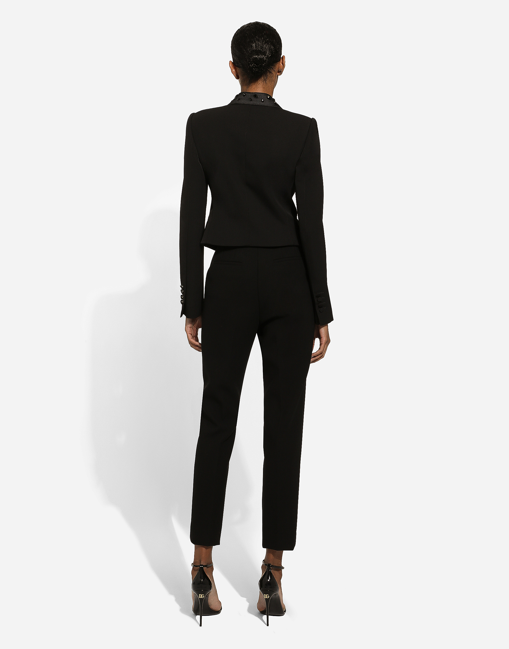 Dolce & Gabbana Slim-fit Black Wool Trousers In Black