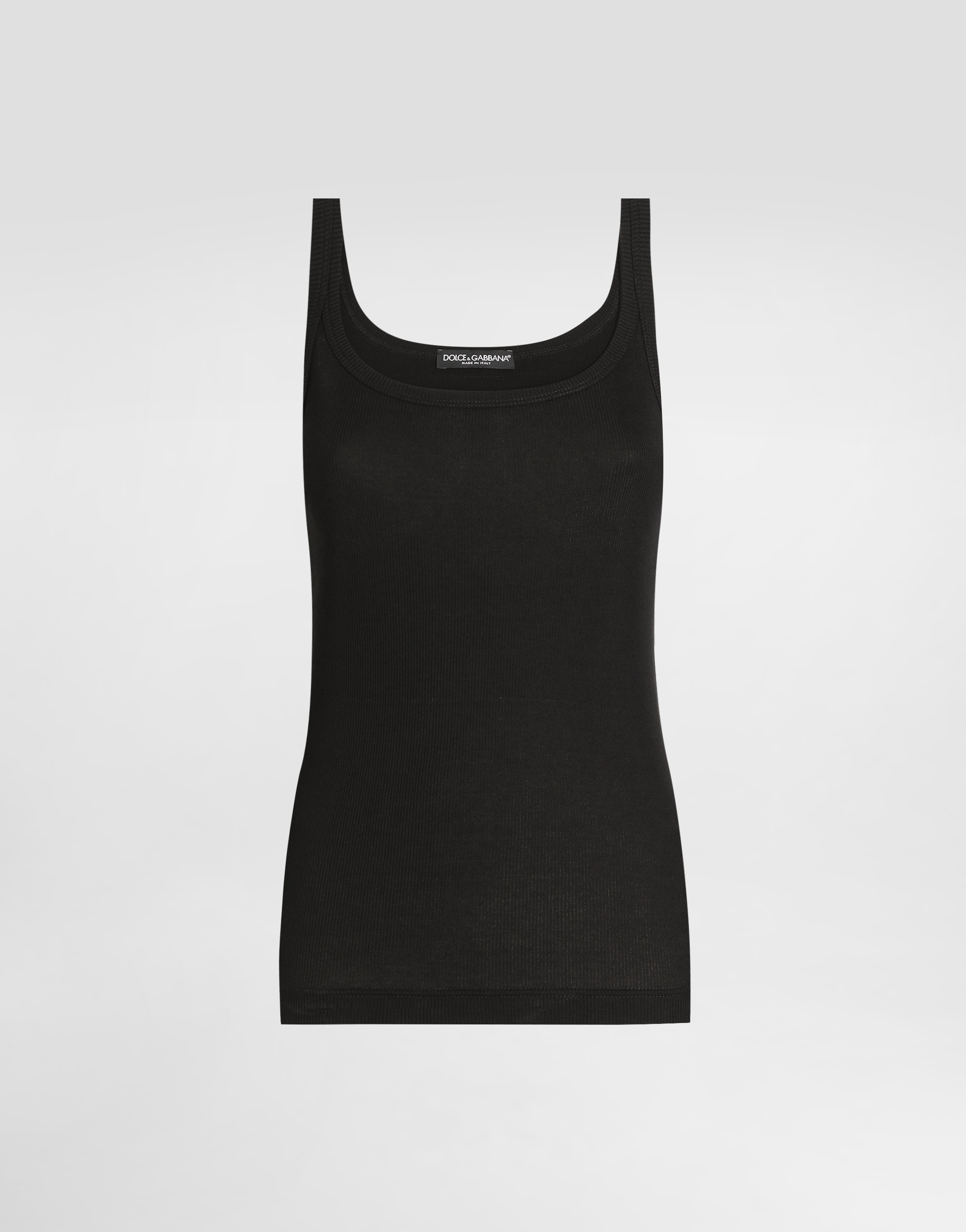 Fine-rib tank top