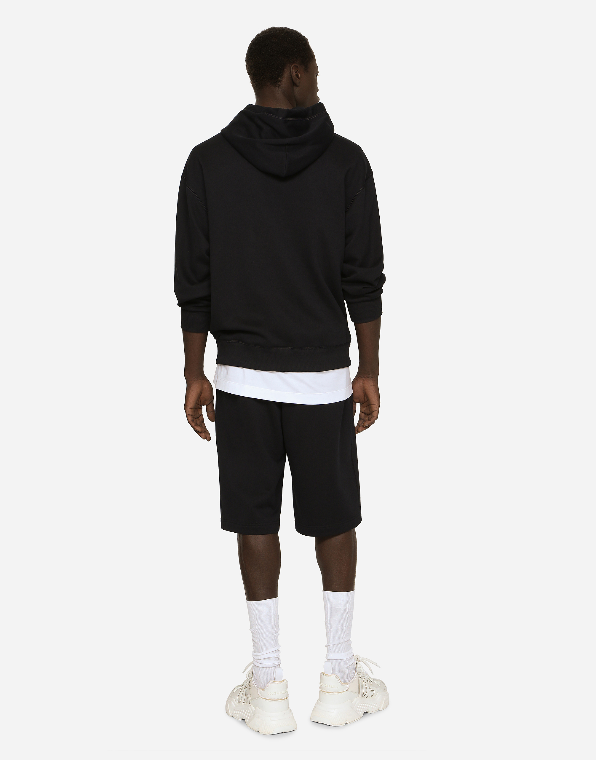  Dolce & Gabbana Bermuda De Jogging En Jersey Avec Plaquette à Logo - Hombre Pantalones Largos Y Cortos Azul Algod�n 44 