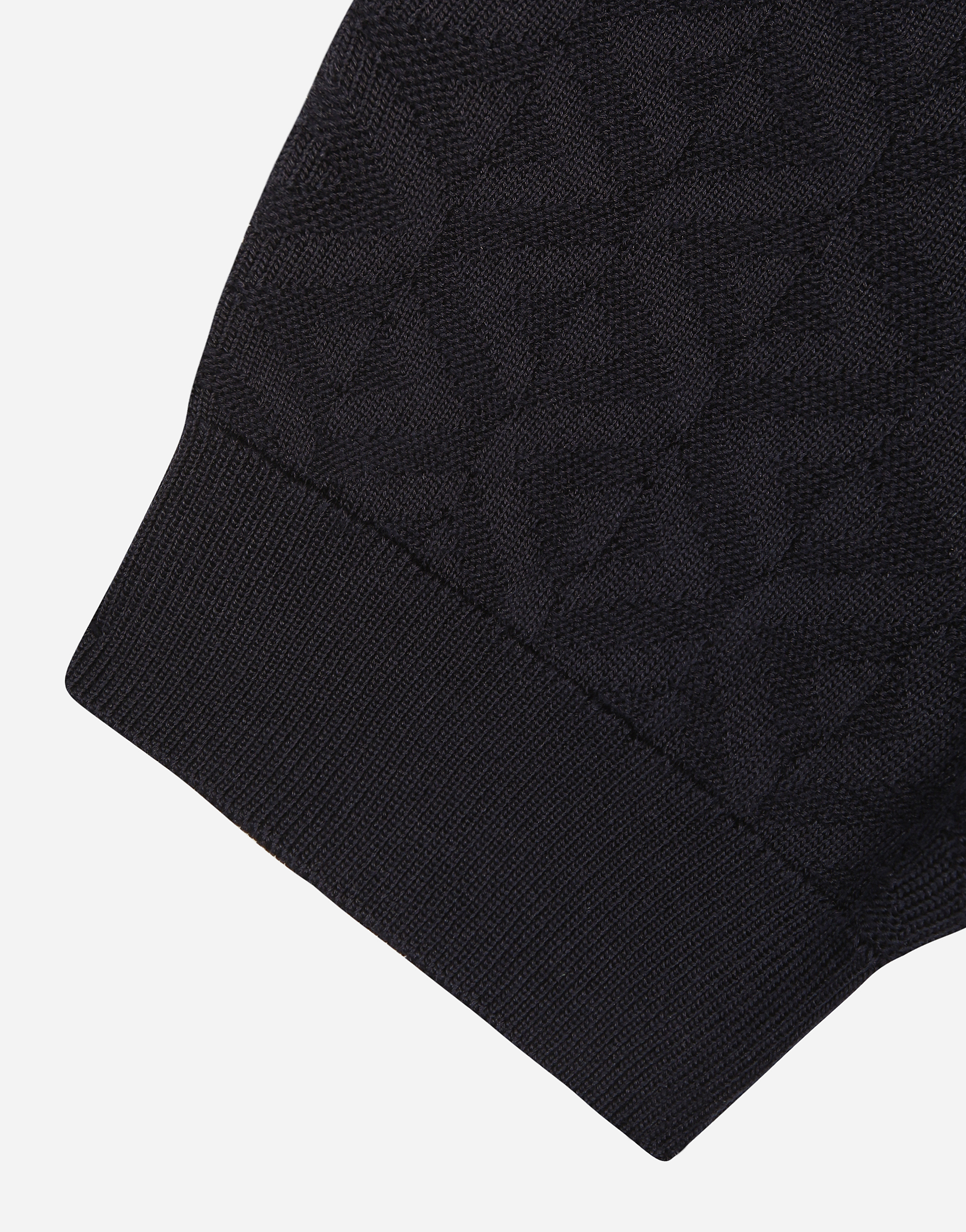 Dolce & Gabbana Black 'dg' Logo Jacquard Polo In Black