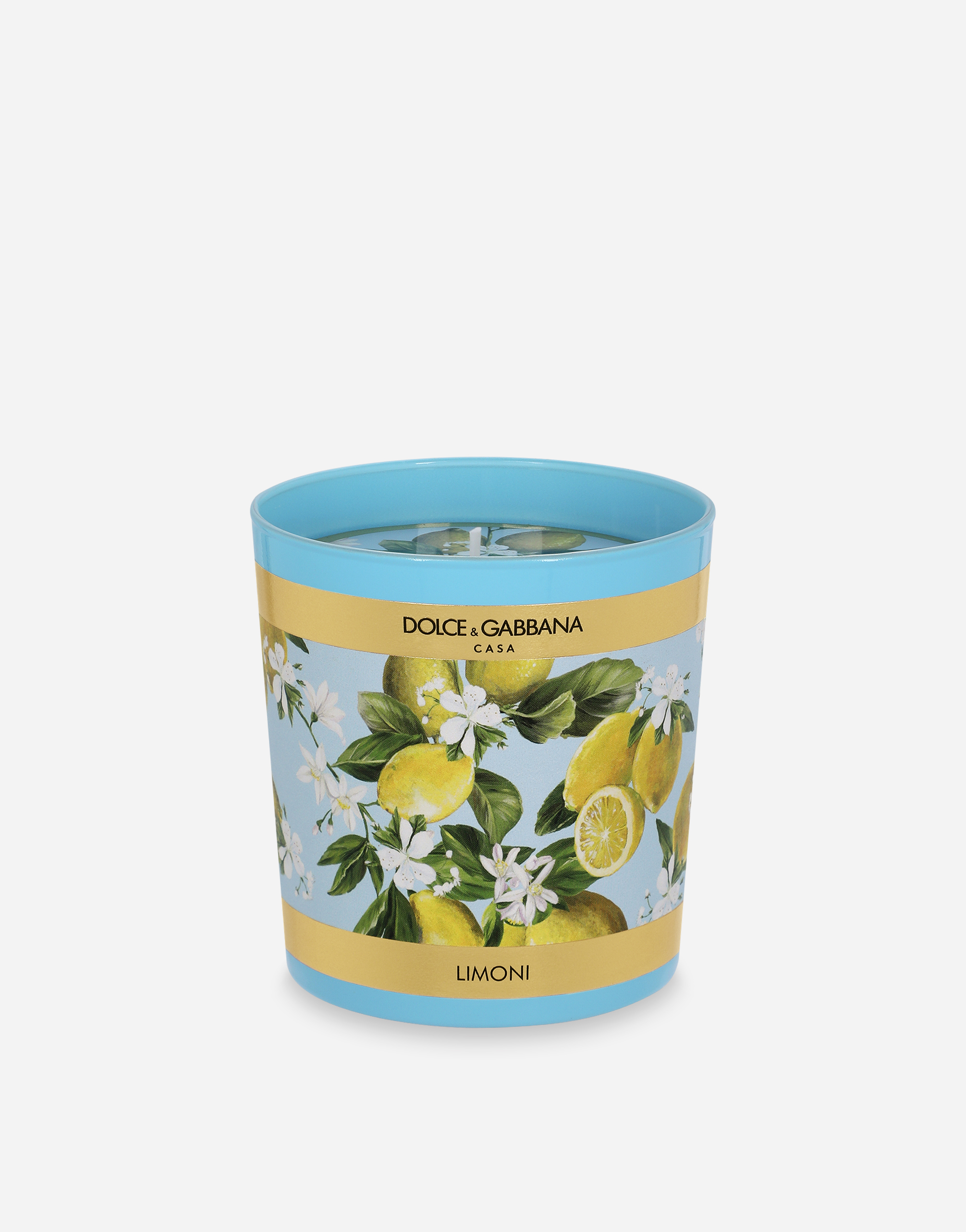 Dolce & Gabbana Lemon-print Scented Candle (250g) In Multicolor