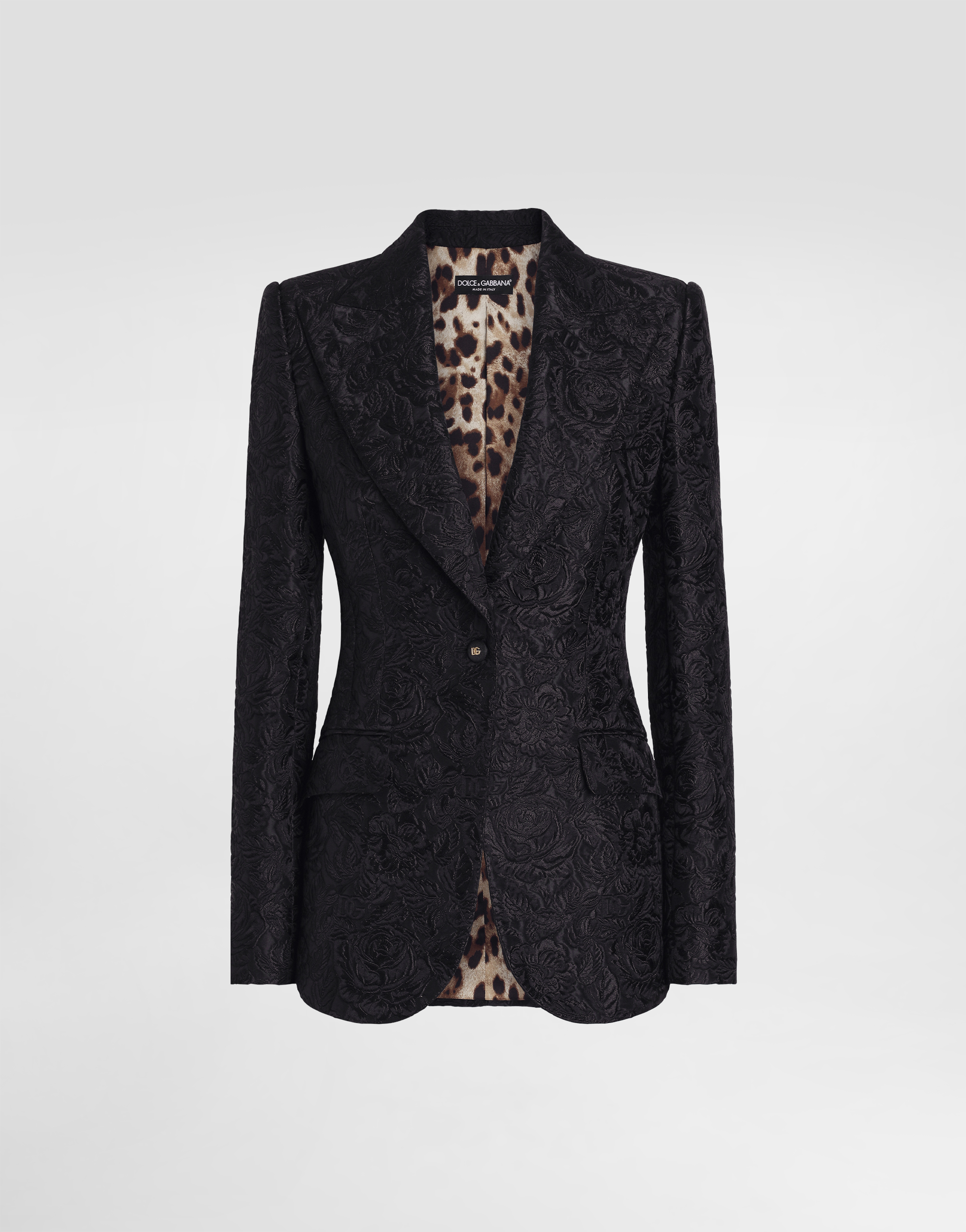 Dolce & Gabbana Single-breasted Floral Quilted Jacquard Turlington Jacket - Woman Blazers Black