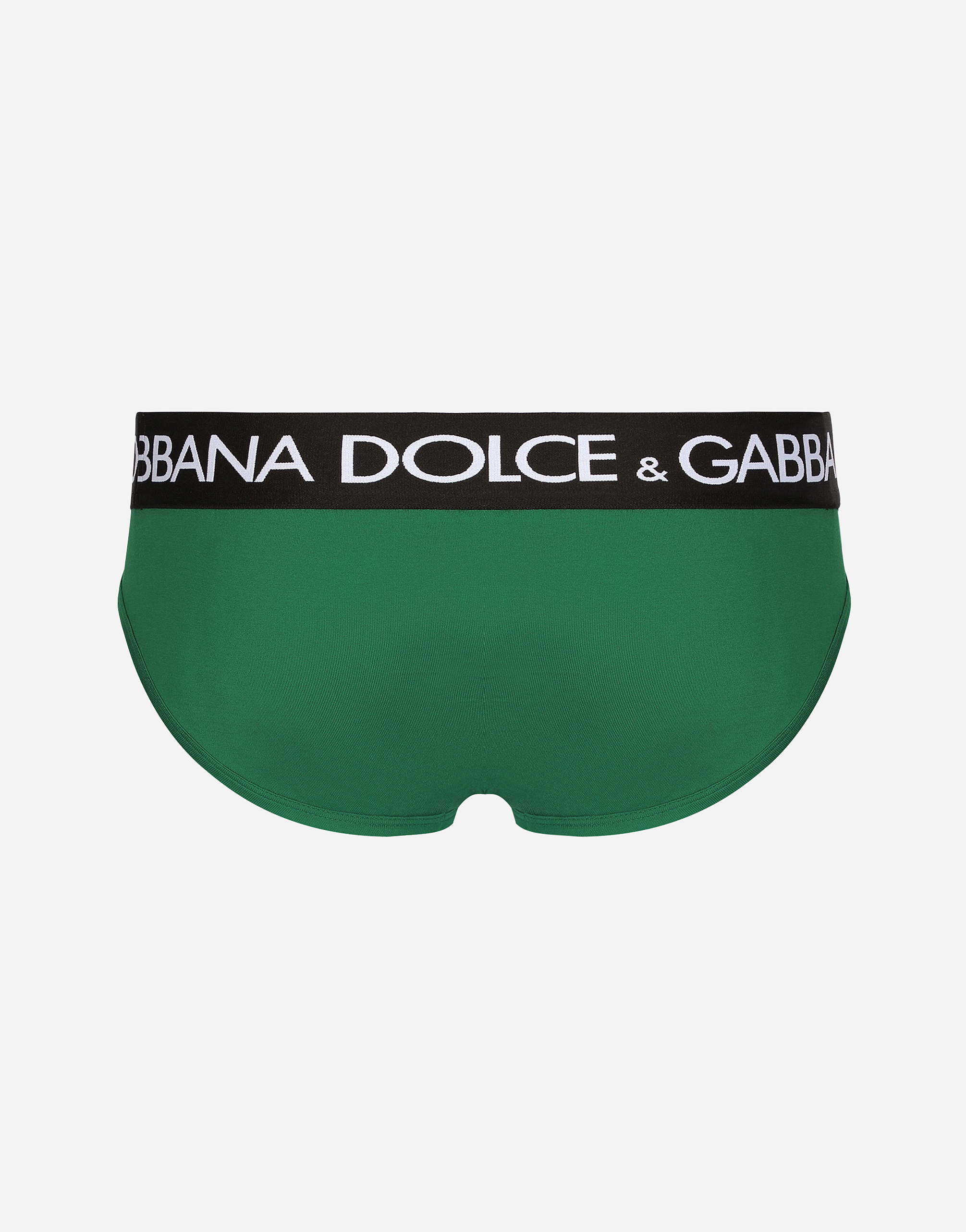 Dolce & Gabbana Logo-waistband Jersey Briefs In グリーン