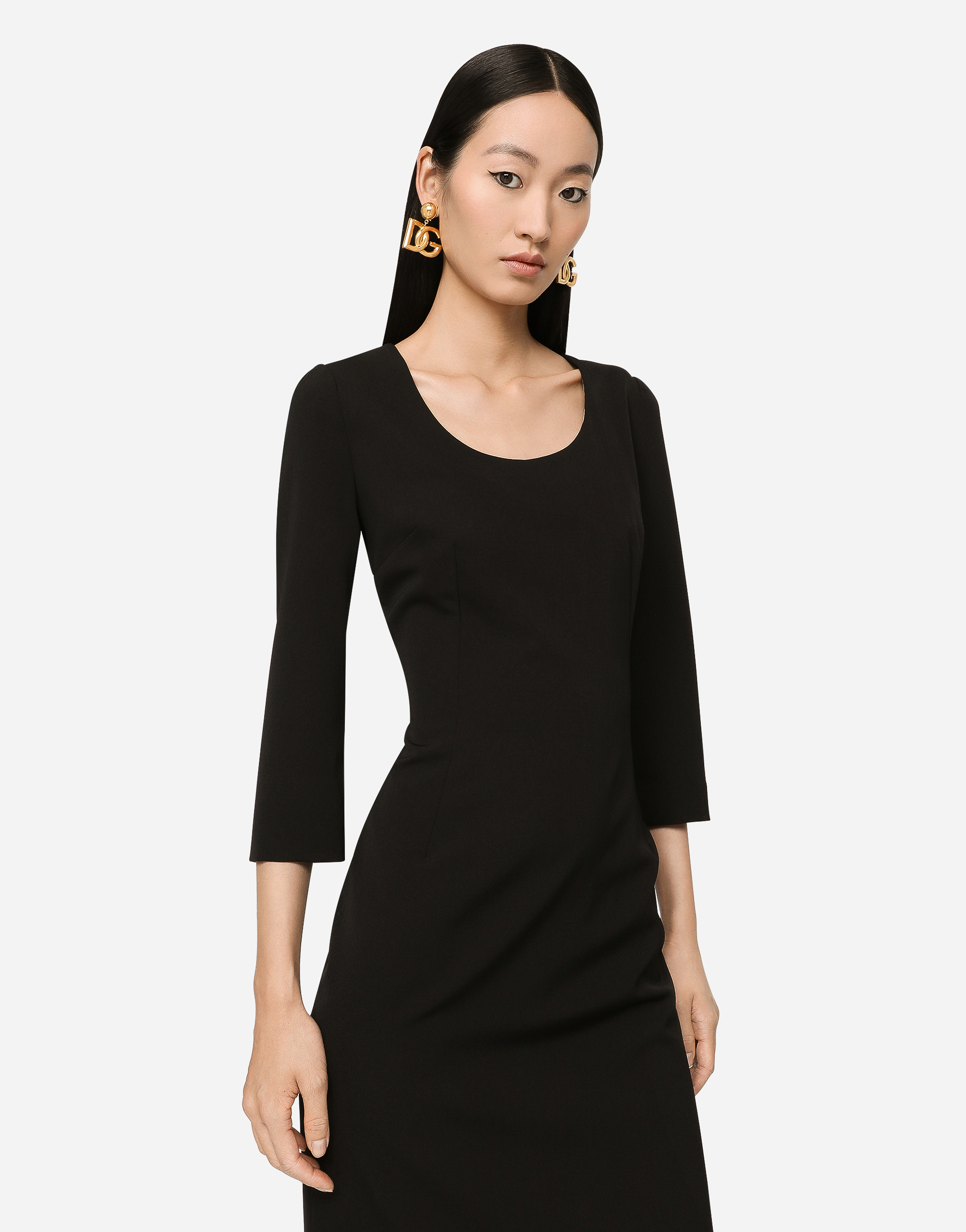 Woolen calf-length dress
