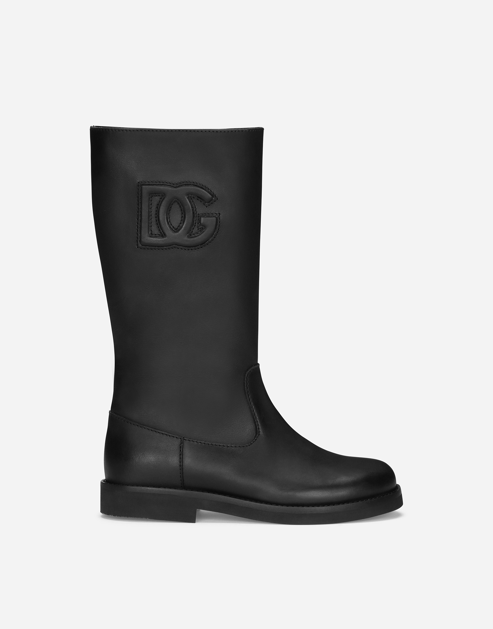 Dolce & Gabbana Calfskin Boots - Woman Shoes (24-38) Black Leather