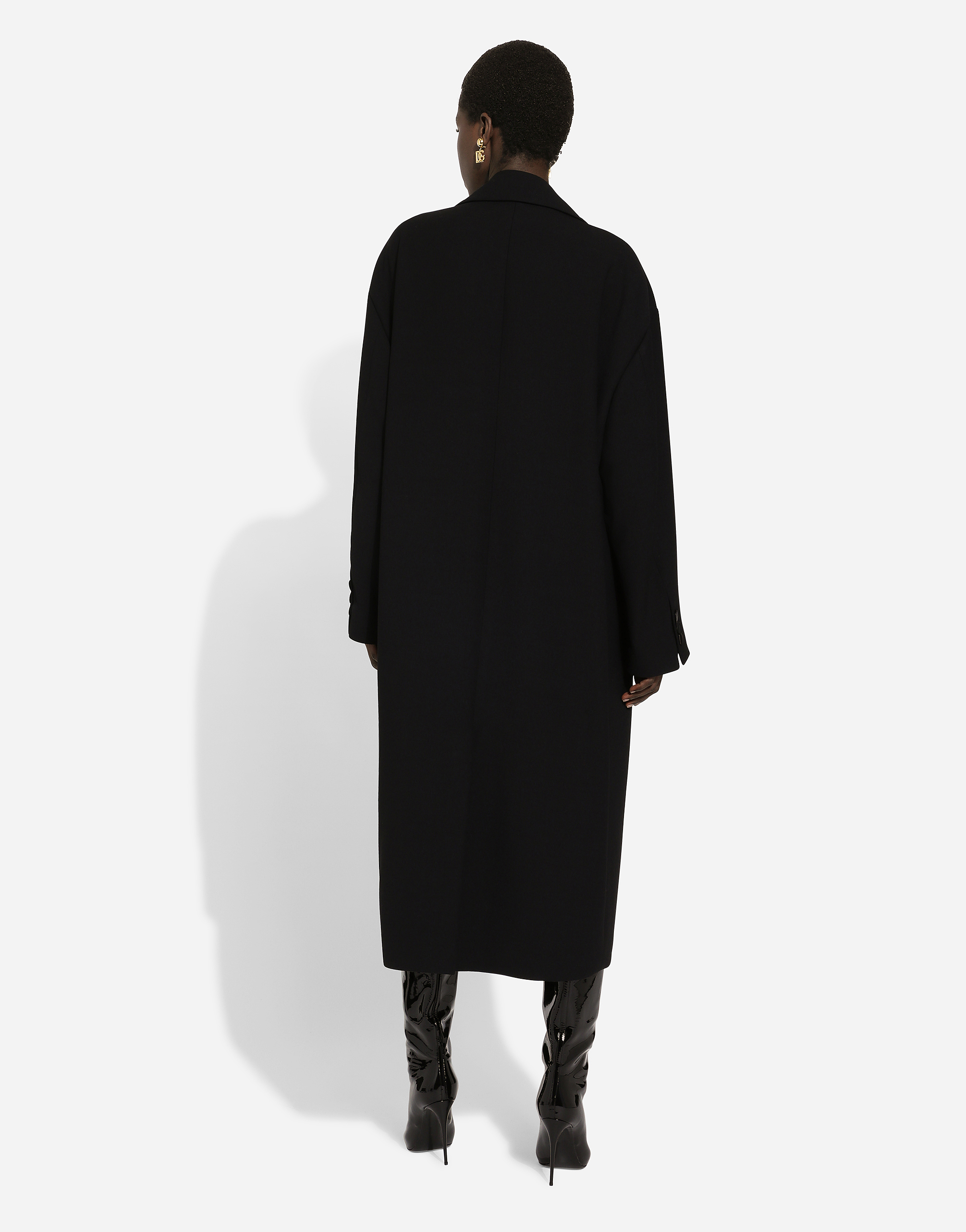 Dolce & Gabbana Double-breasted Wool-blend Coat In Black