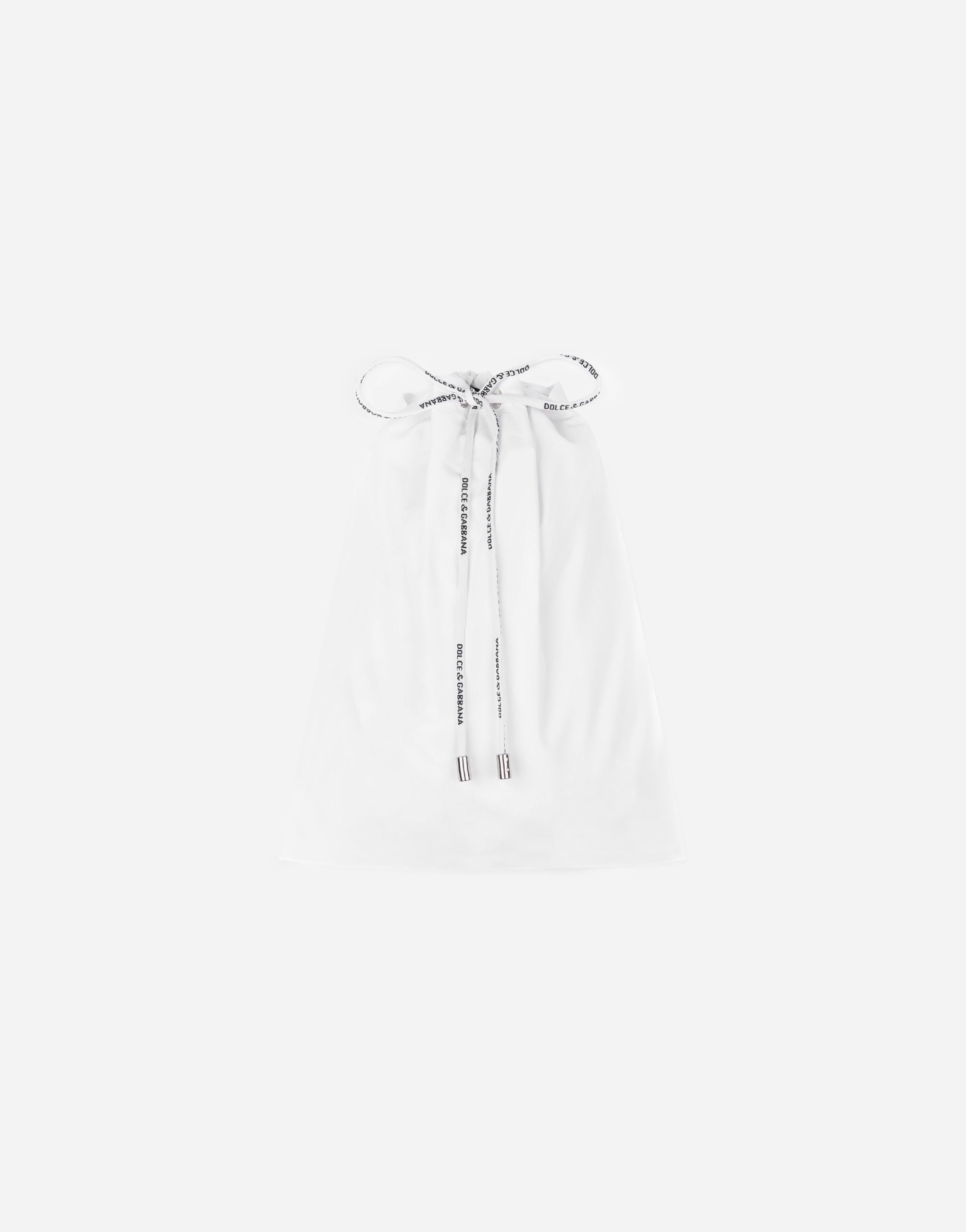 Shop Dolce & Gabbana Short Swim Trunks With Branded Stretch Waistband In White