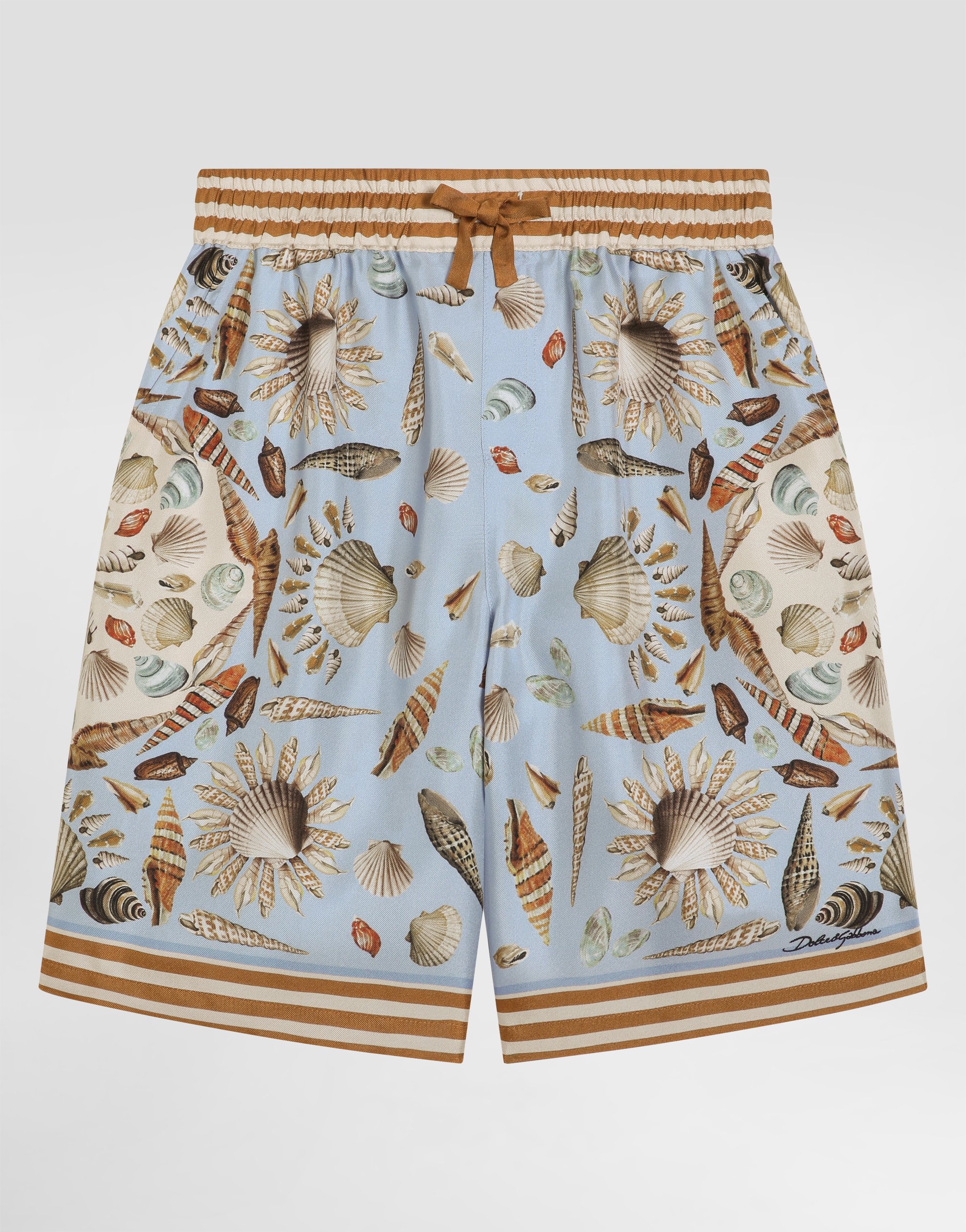 Shell-print twill bermuda shorts