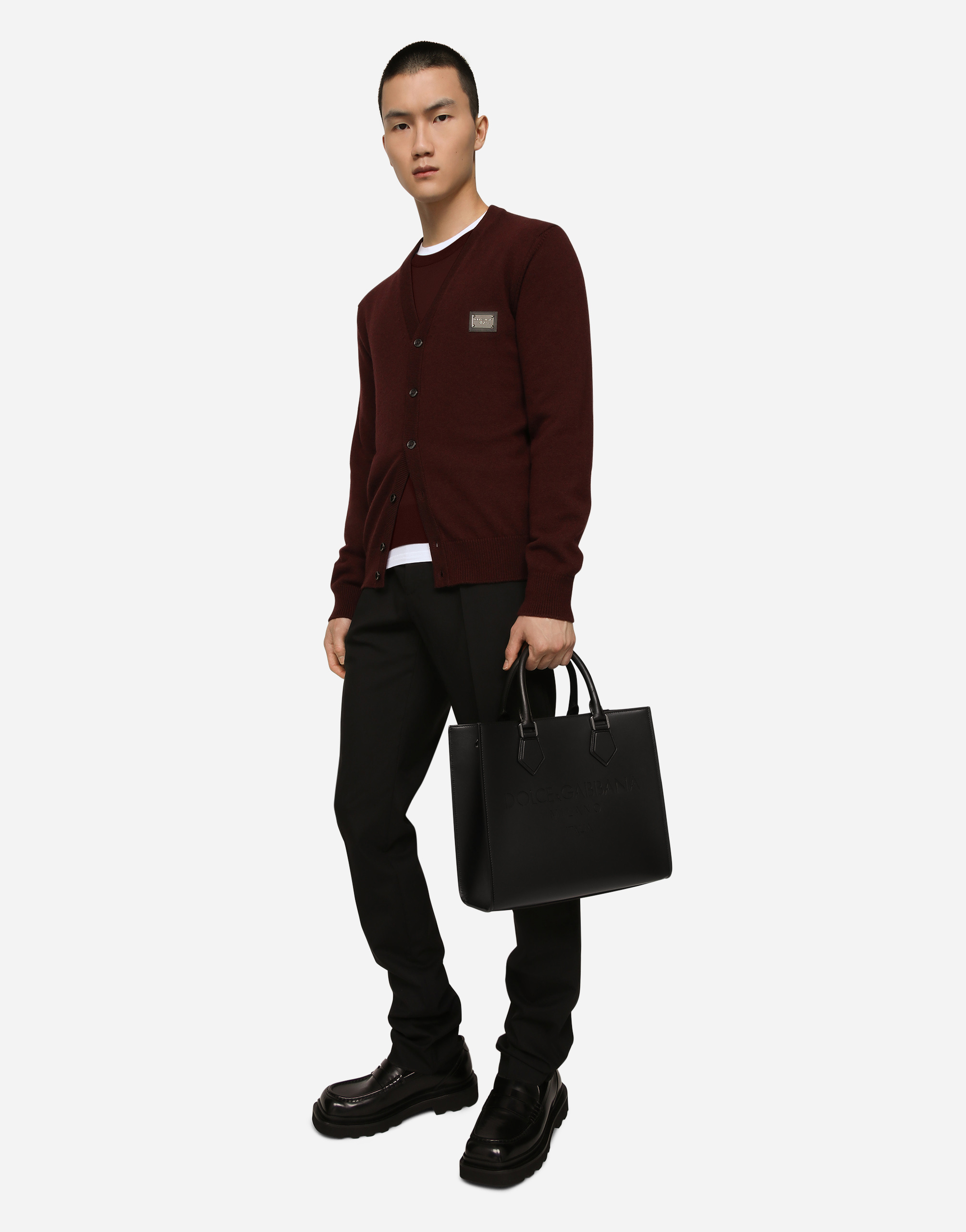 DOLCE & GABBANA SMALL CALFSKIN SHOPPER WITH LOGO