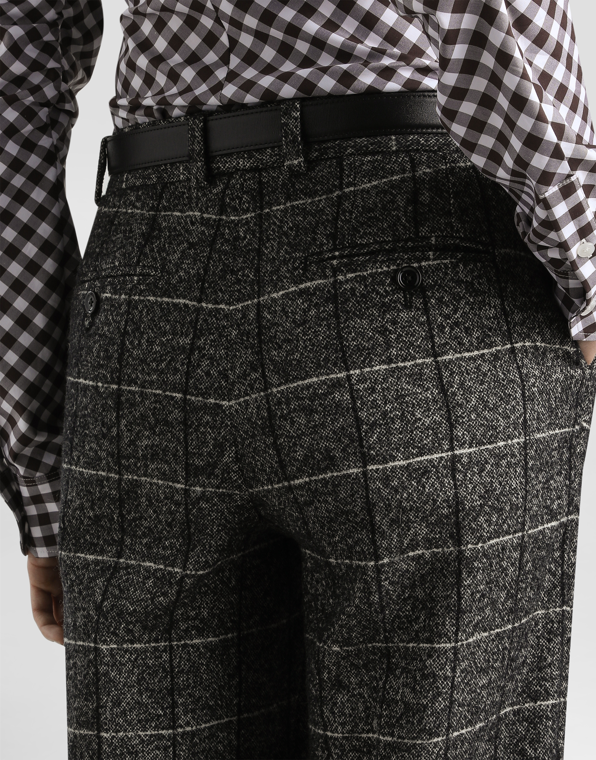 Wool trousers with check print