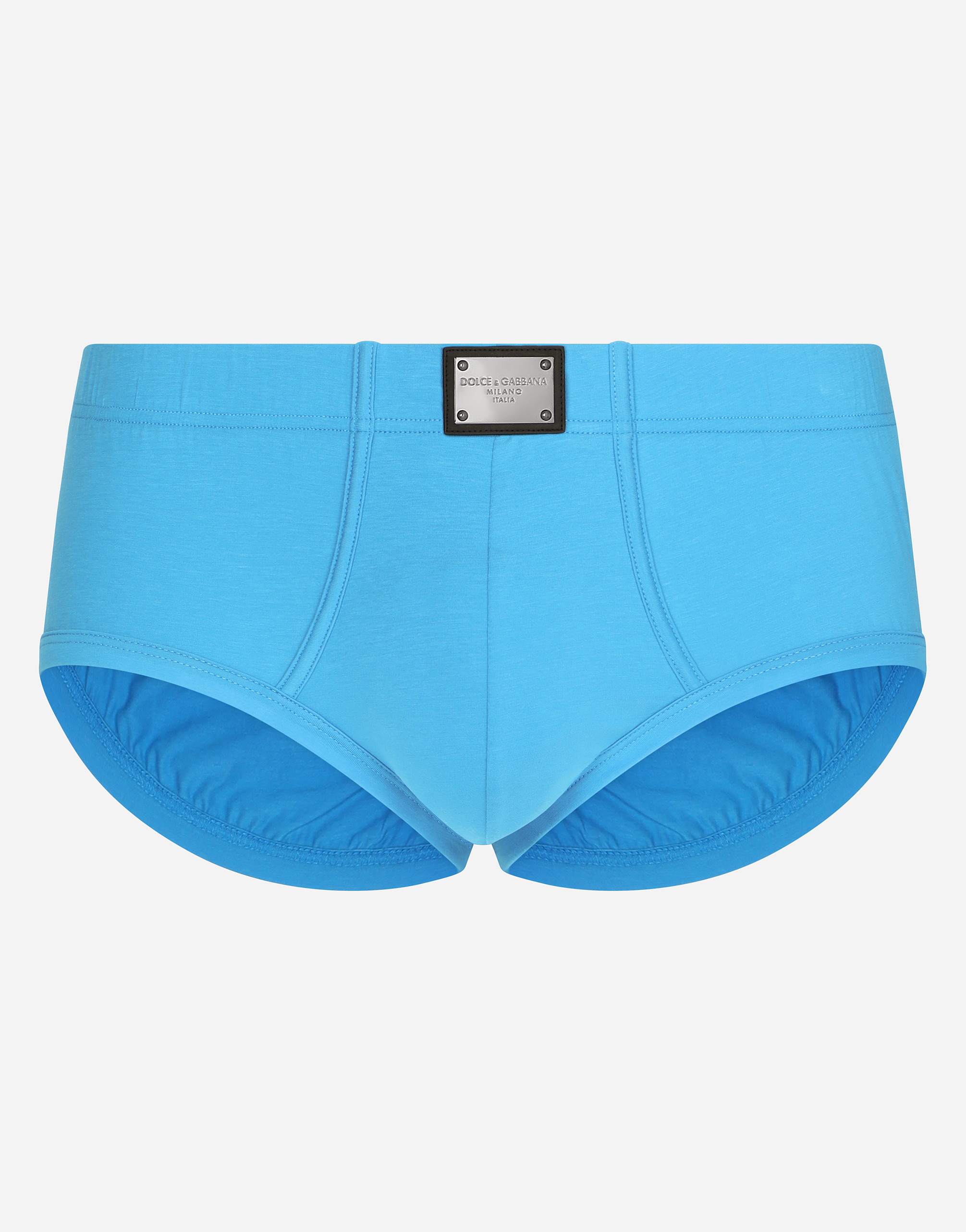 Dolce & Gabbana High-rise Two-way Stretch Jersey Brando Briefs With Tag In Light_turquoise