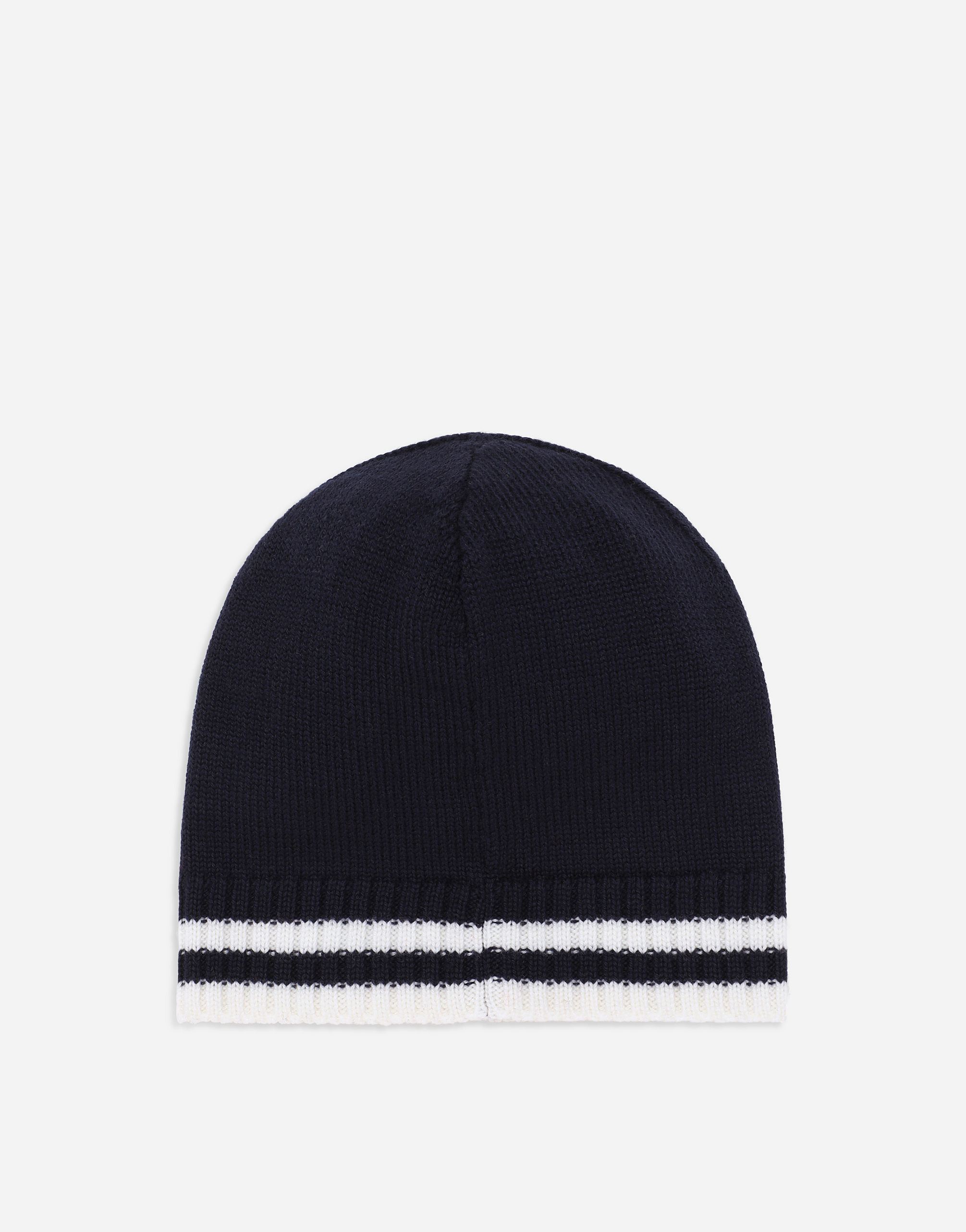 Dolce & Gabbana Knit Hat With Dolce&gabbana Logo In Blue