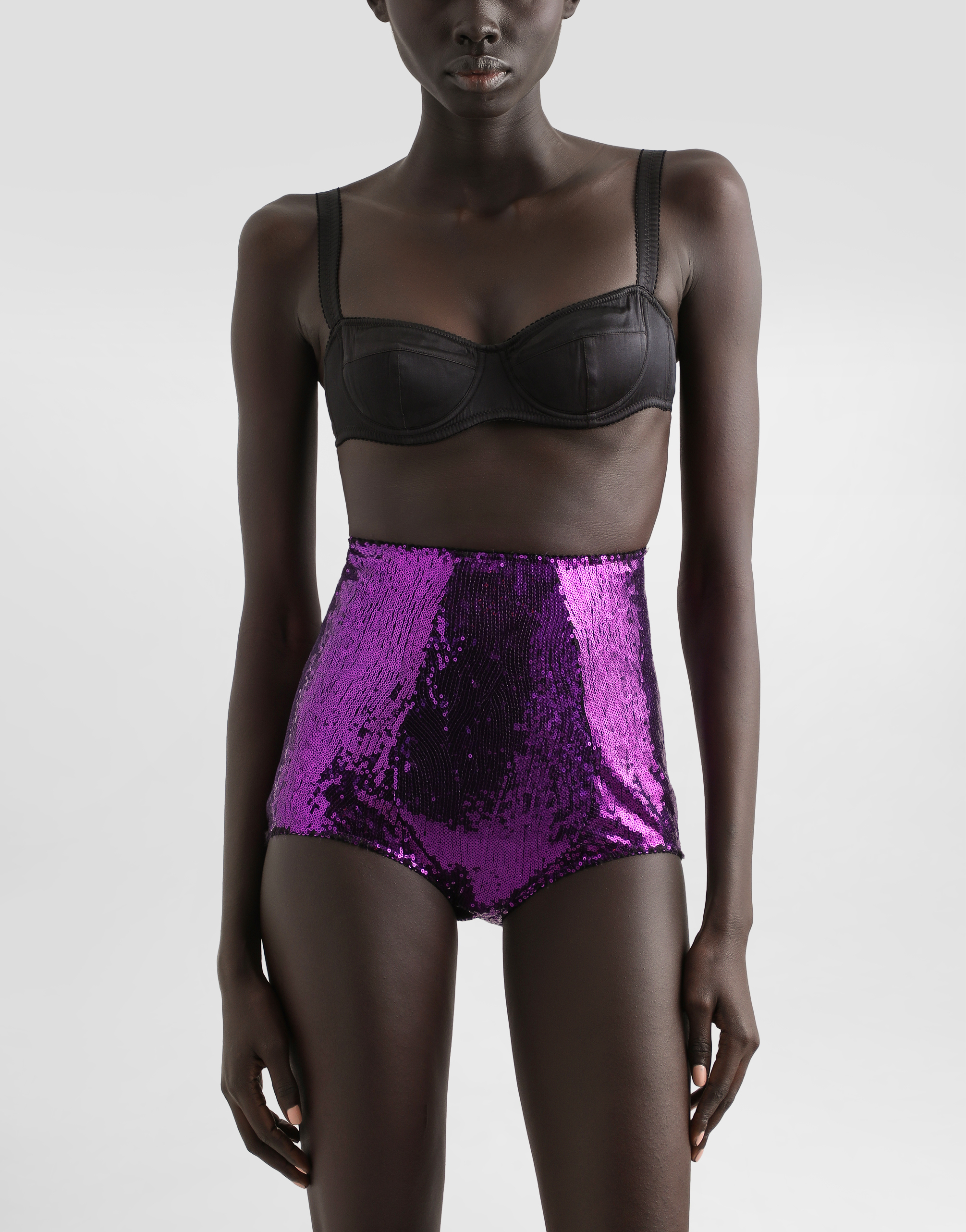 DOLCE & GABBANA SEQUINED HIGH-WAISTED PANTIES