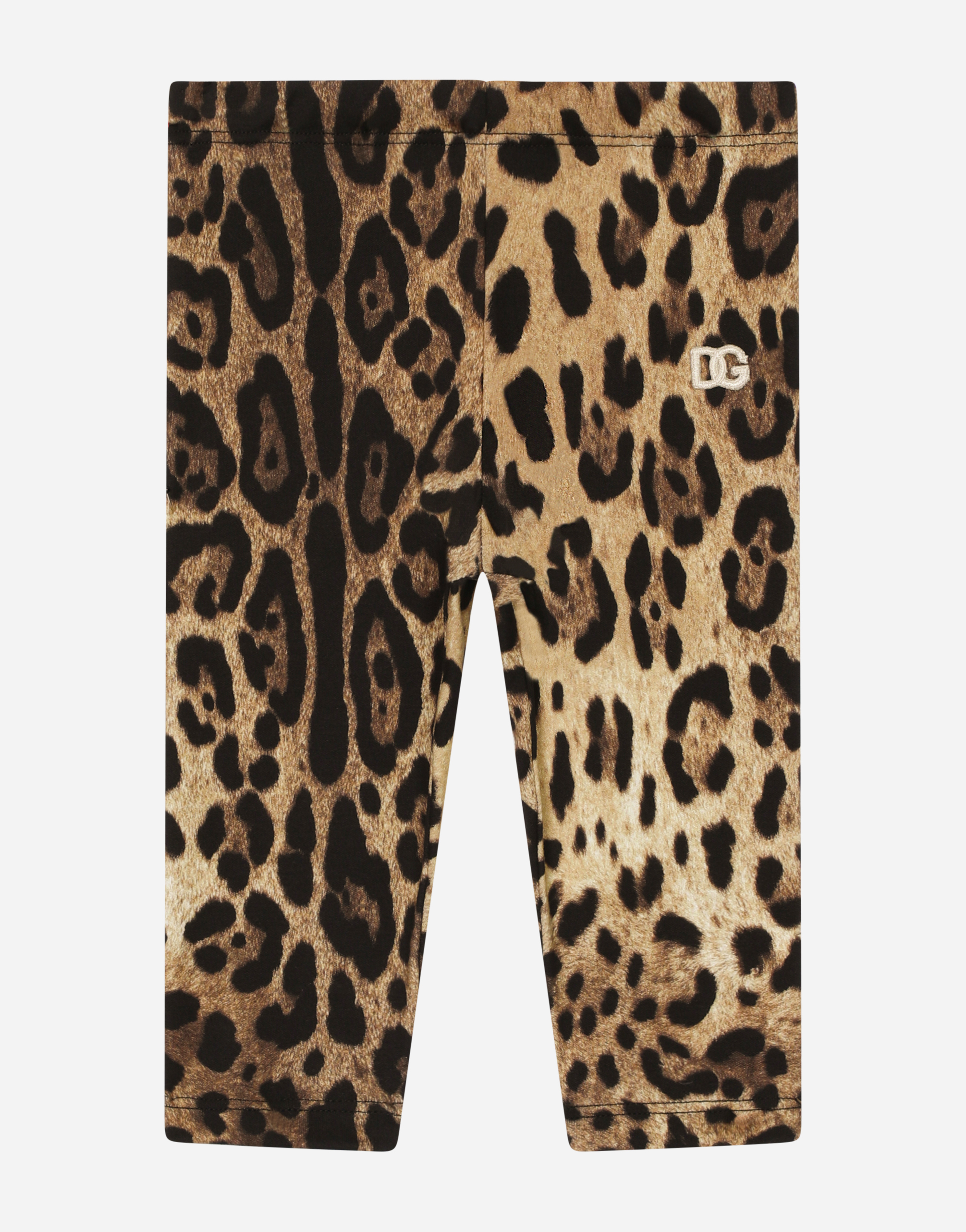 DOLCE & GABBANA LEOPARD-PRINT INTERLOCK LEGGINGS