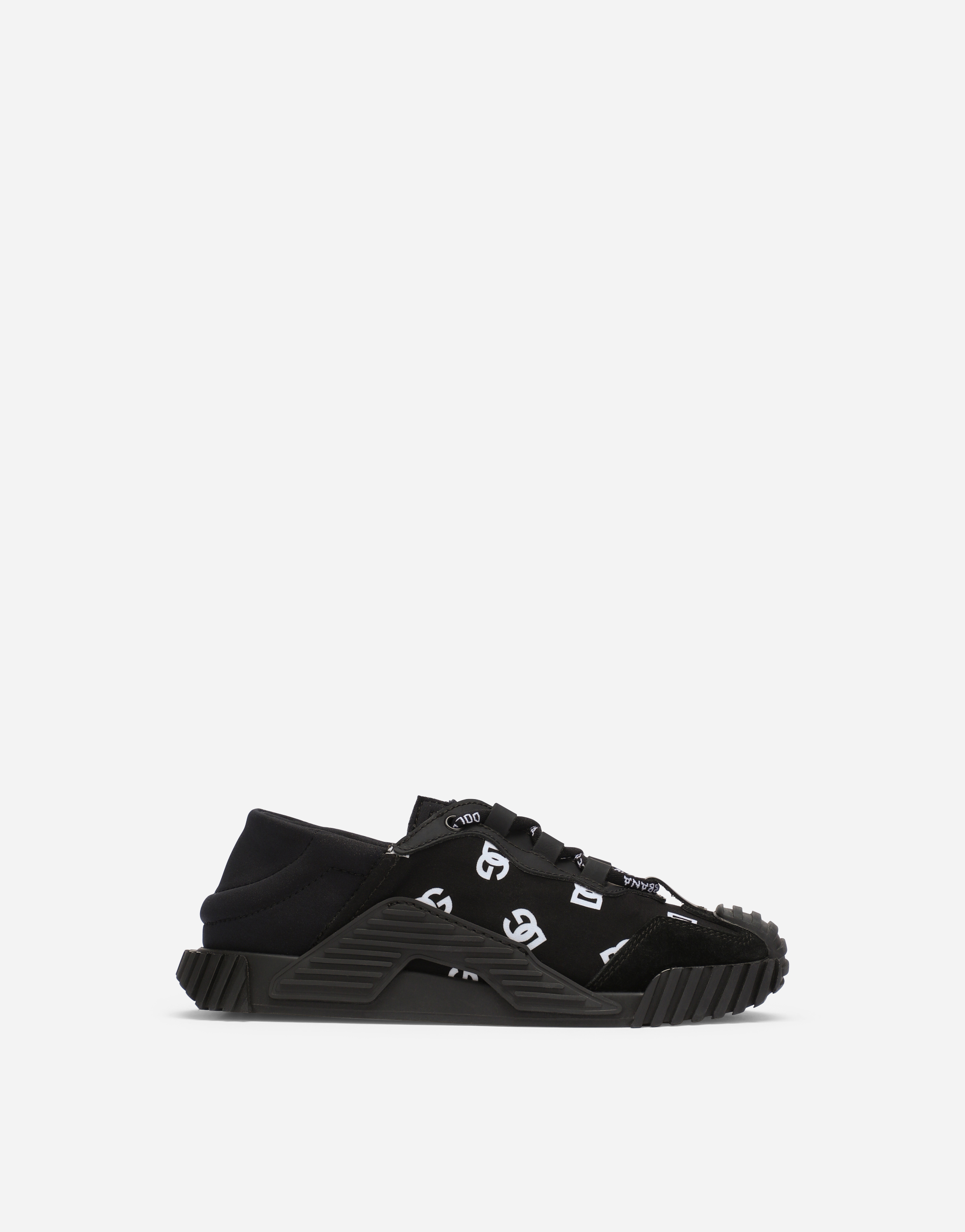 DOLCE & GABBANA NS1 SNEAKERS WITH ALL-OVER DG LOGO PRINT