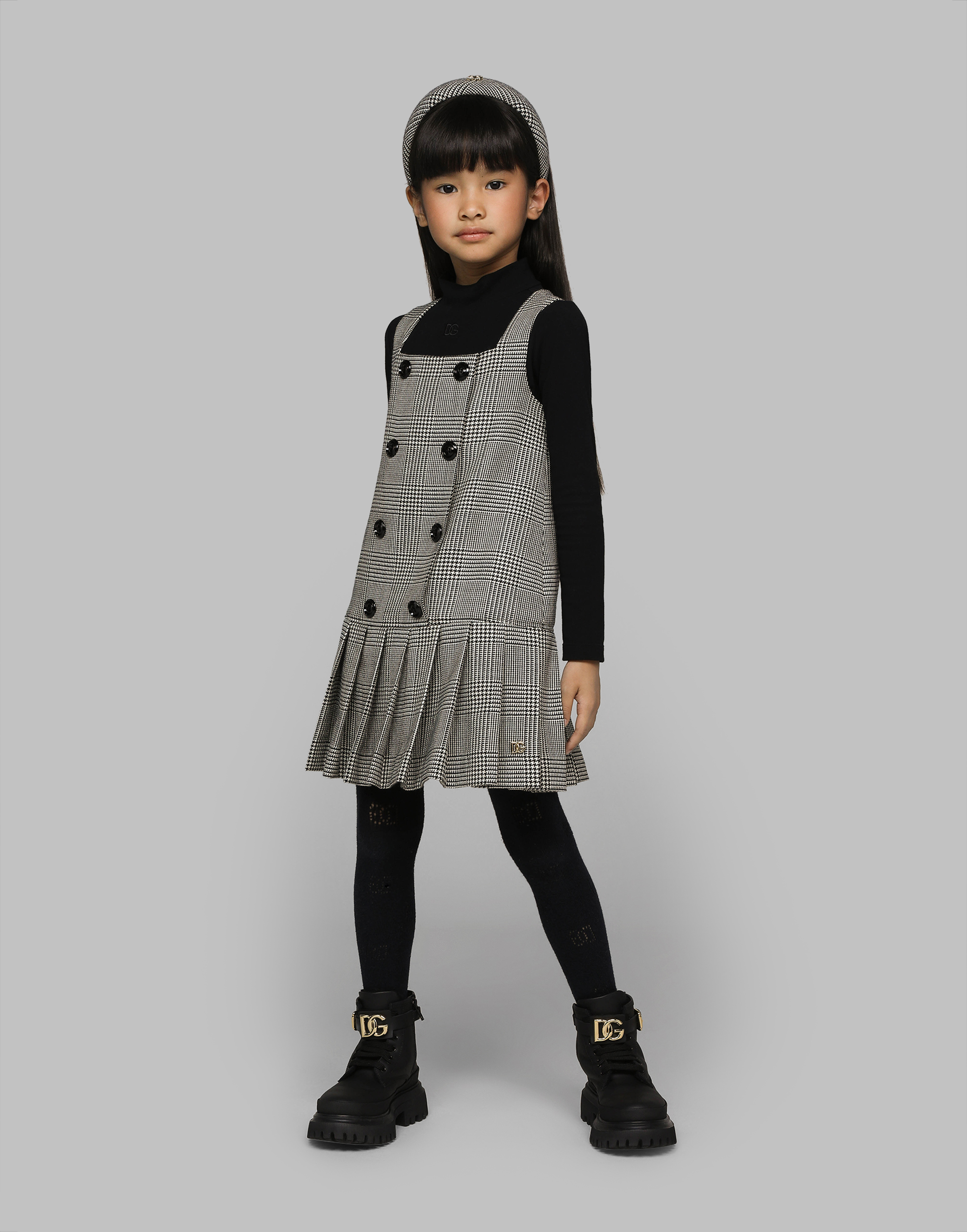 Dolce & Gabbana Glencheck-wollkleid - Frau Kleider Mehrfarbig 12 Years 