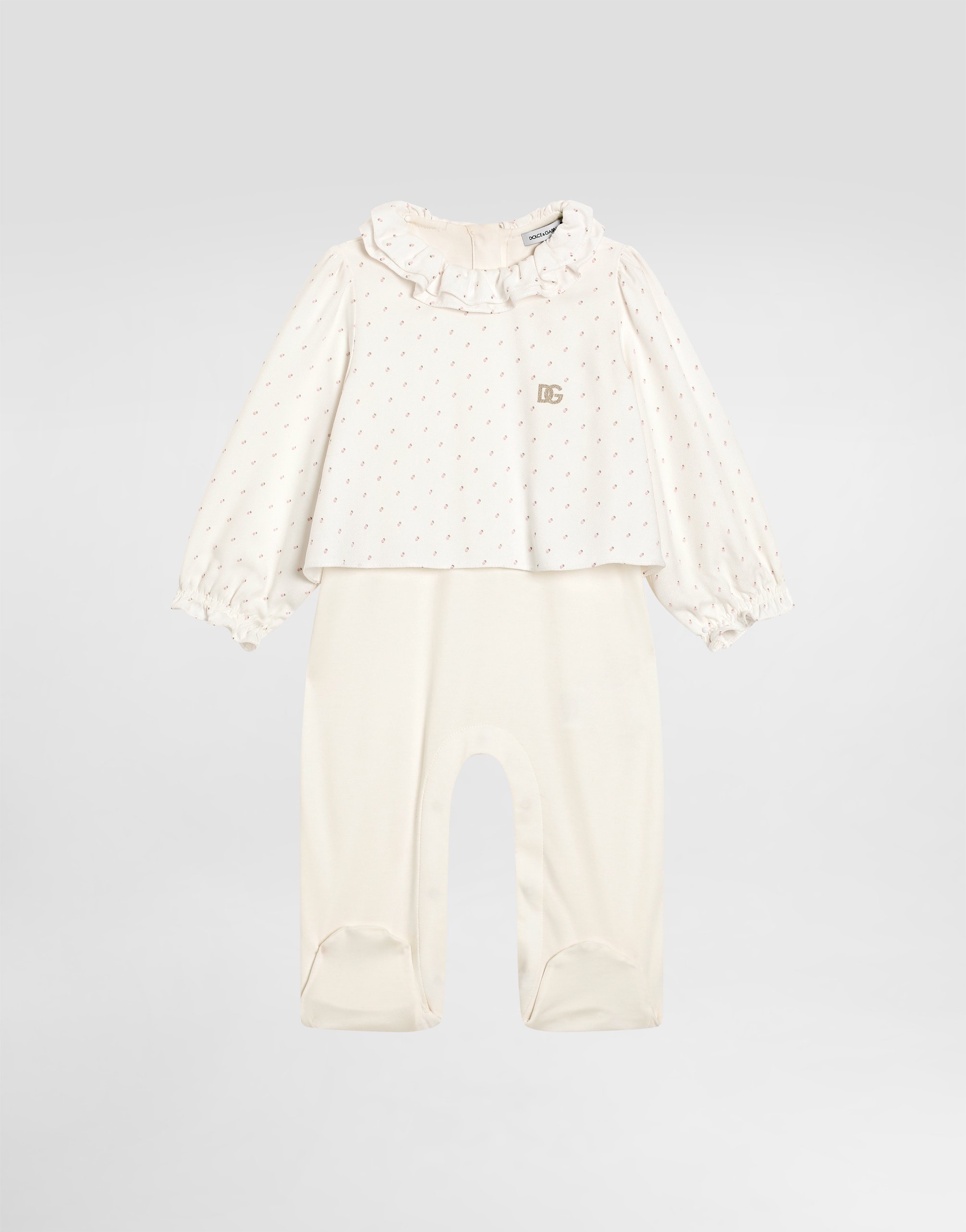 Polka dot interlock romper
