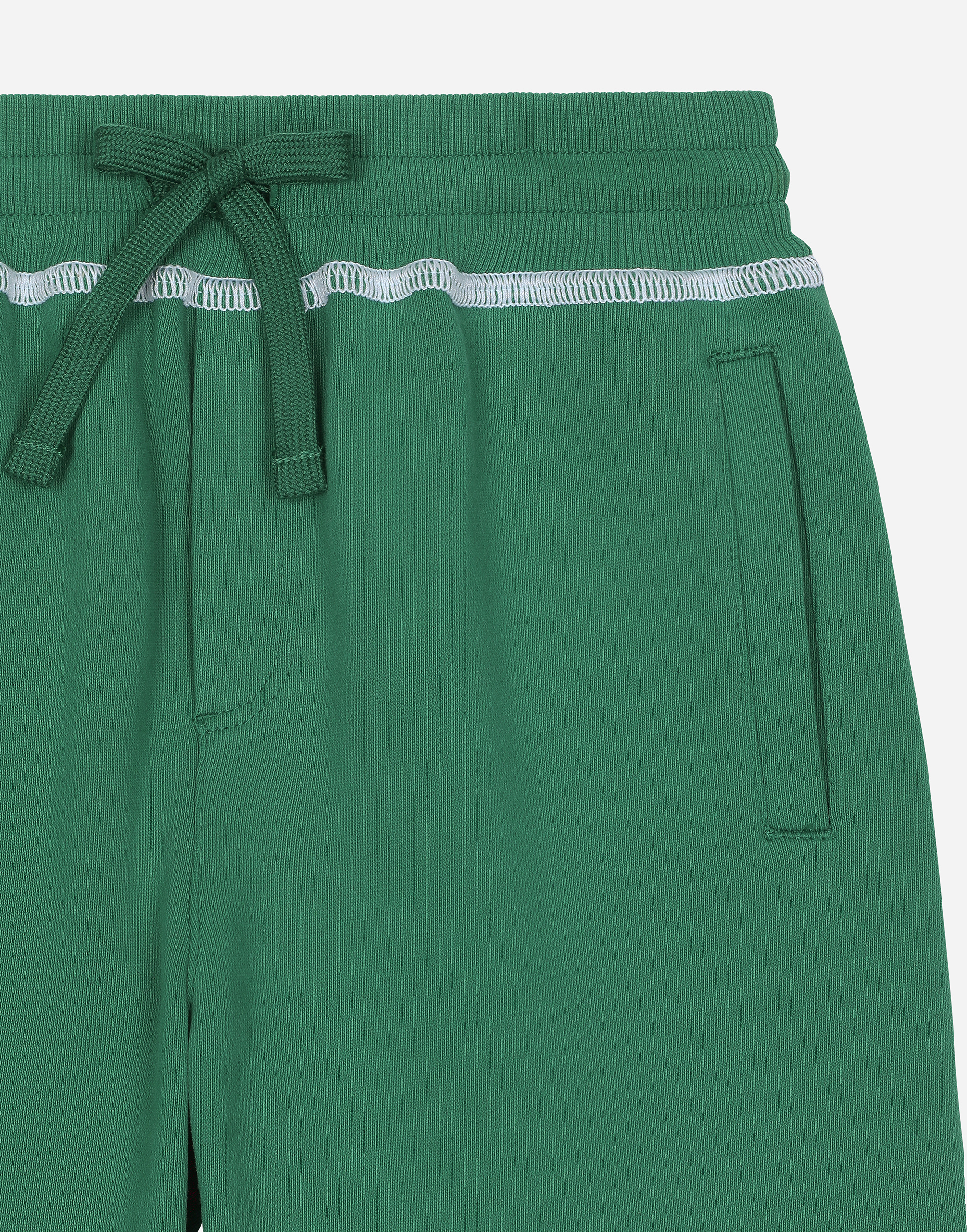 Dolce & Gabbana Logo-embroidered Jersey Track Shorts In Verde Scuro